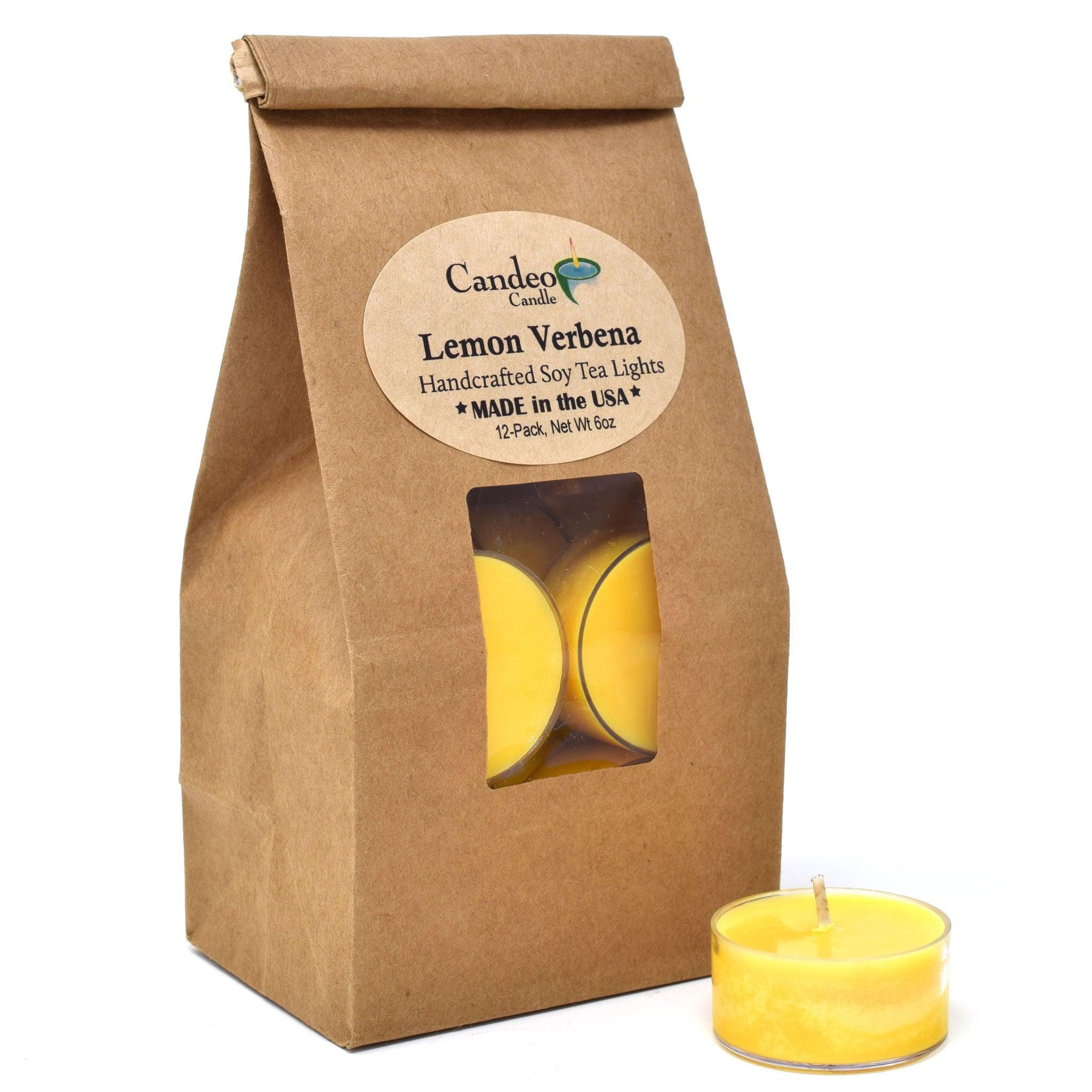 Lemon Verbena, Soy Tea Light 12-Pack - Candeo Candle