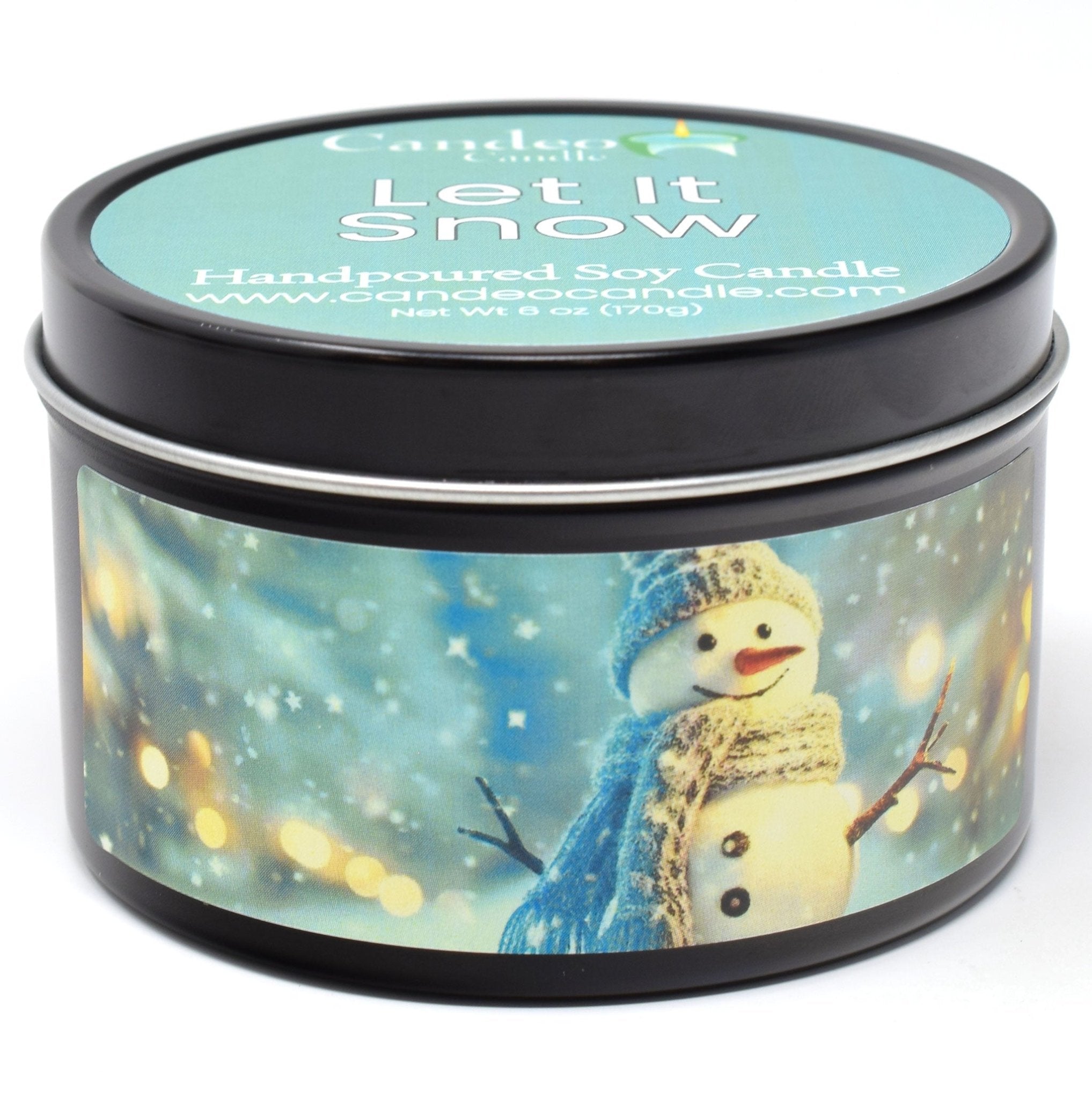 Let It Snow, 6oz Soy Candle Tin - Candeo Candle