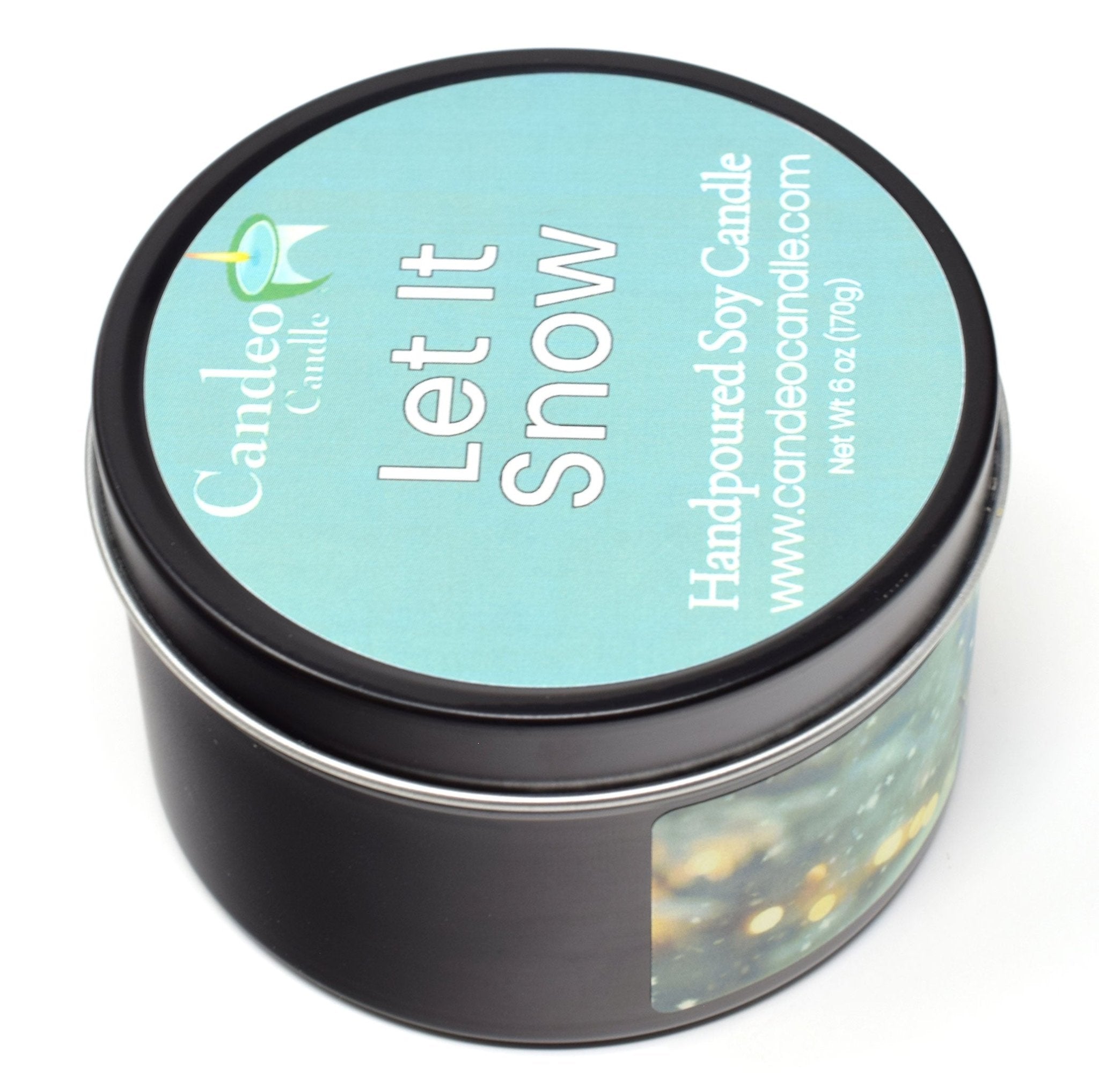 Let It Snow, 6oz Soy Candle Tin - Candeo Candle