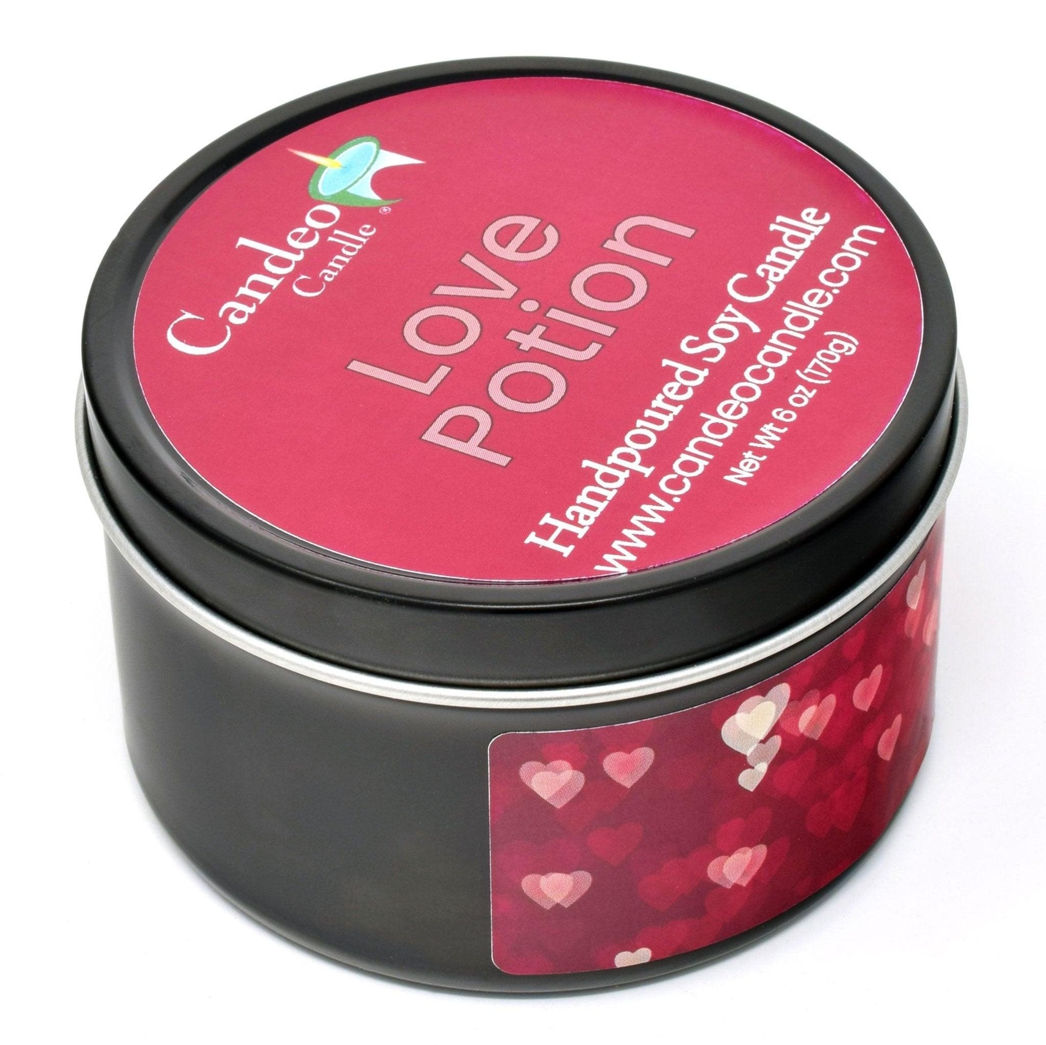 Love Potion, 6oz Soy Candle Tin - Candeo Candle