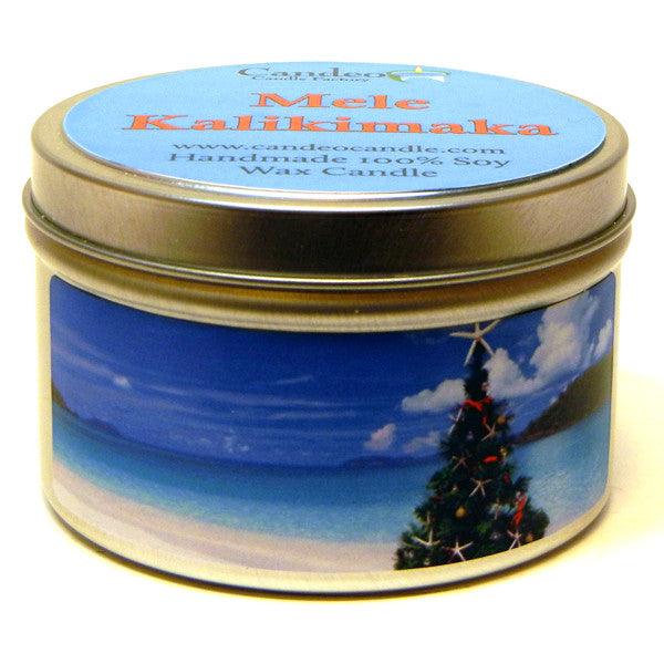 Mele Kalikimaka, 6oz Soy Candle Tin - Candeo Candle