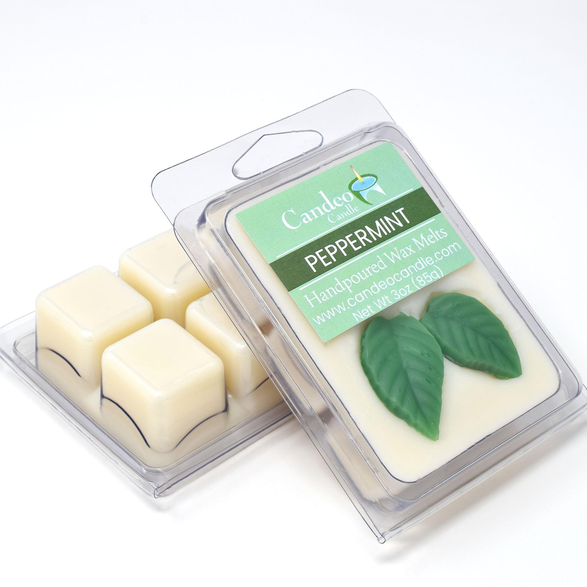 Peppermint Essential Oil, Lava Melts, Soy Melt Cubes, 2-Pack - Candeo Candle