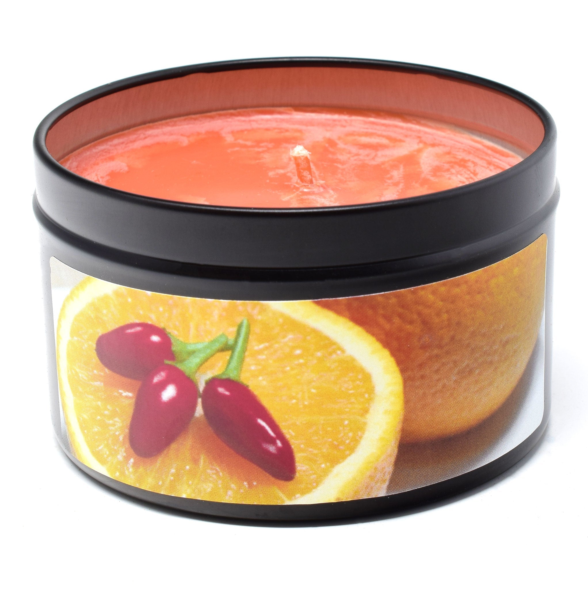 Sweet Orange Chili Pepper, 6oz Soy Candle Tin - Candeo Candle