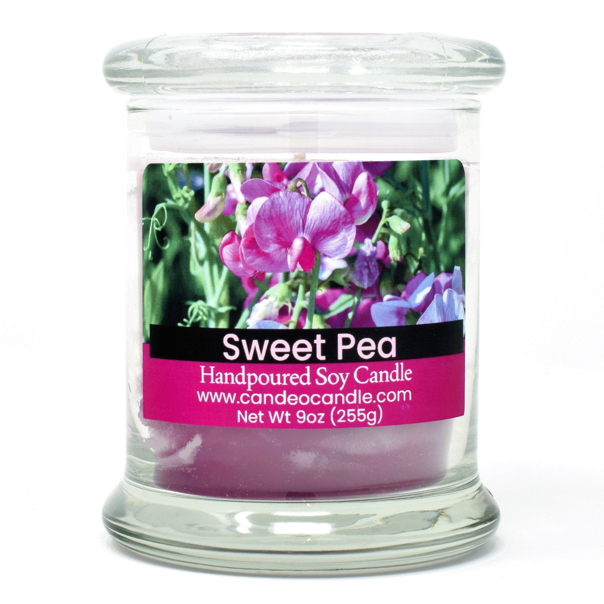 Sweet Pea, 9oz Soy Candle Jar - Candeo Candle