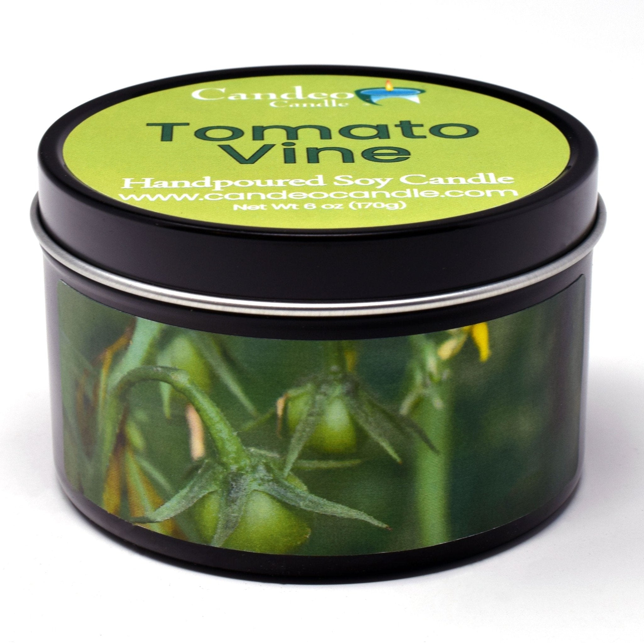 Tomato Vine, 6oz Soy Candle Tin - Candeo Candle