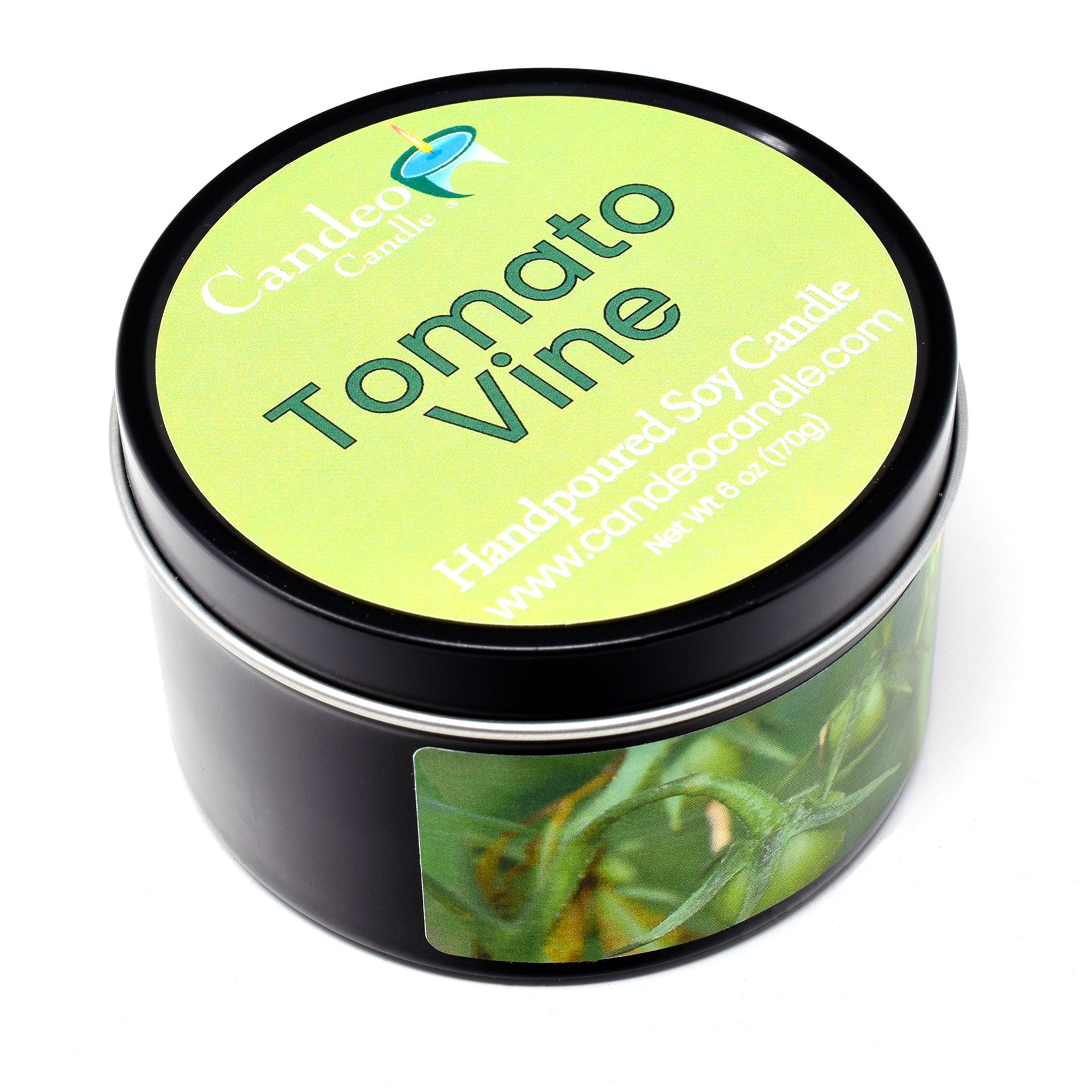 Tomato Vine, 6oz Soy Candle Tin - Candeo Candle
