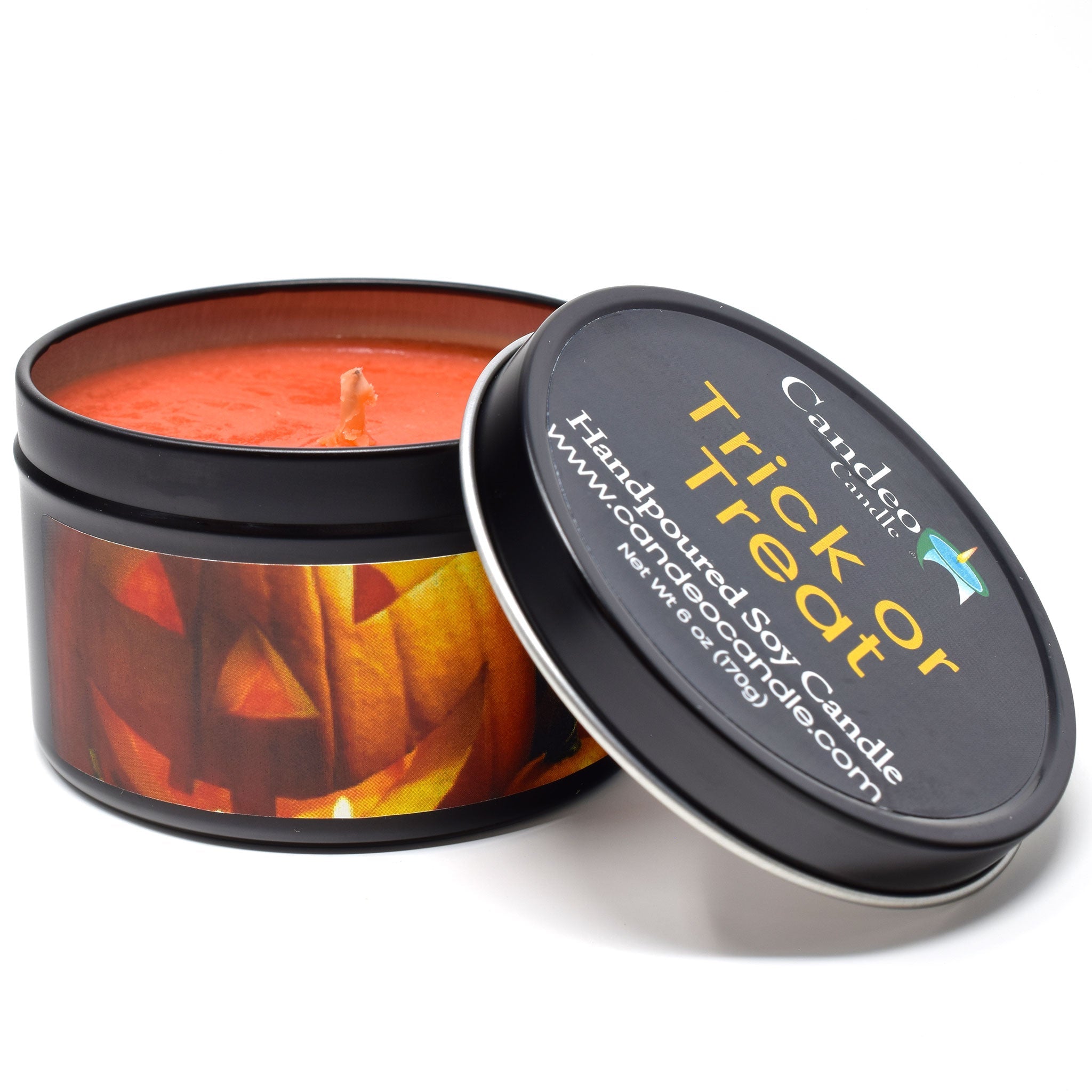 Trick or Treat, 6oz Soy Candle Tin - Candeo Candle