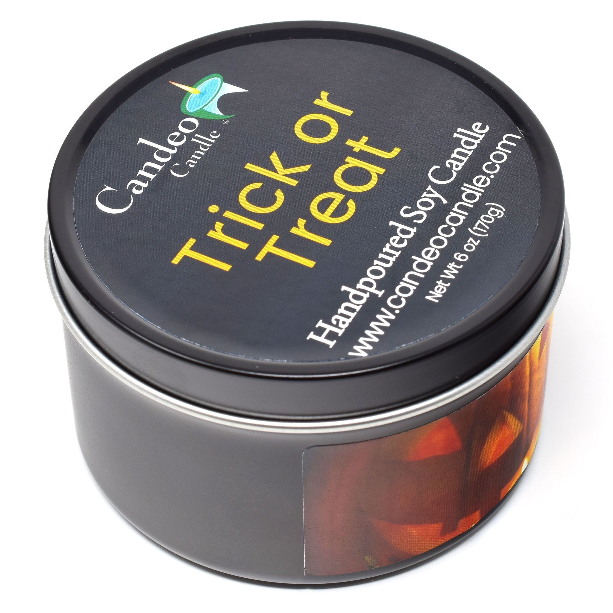 Trick or Treat, 6oz Soy Candle Tin - Candeo Candle