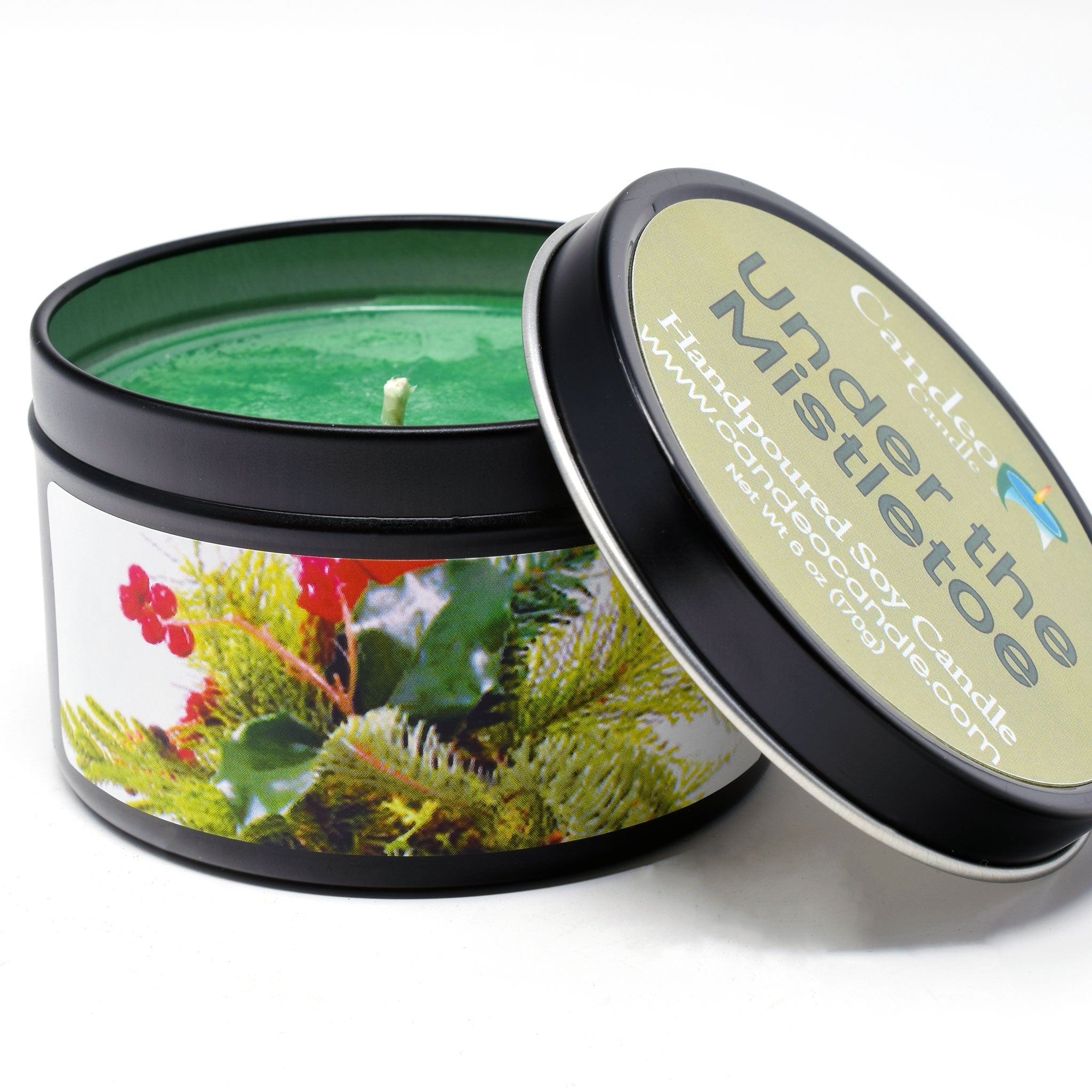 Under the Mistletoe, 6oz Soy Candle Tin - Candeo Candle