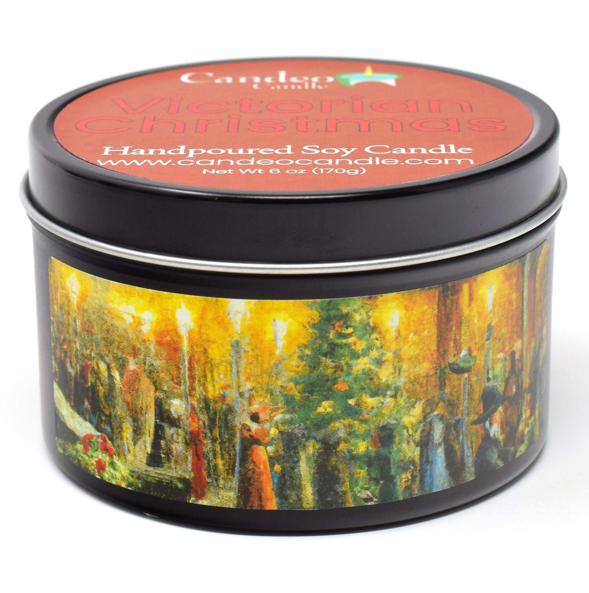 Victorian Christmas, 6oz Soy Candle Tin - Candeo Candle