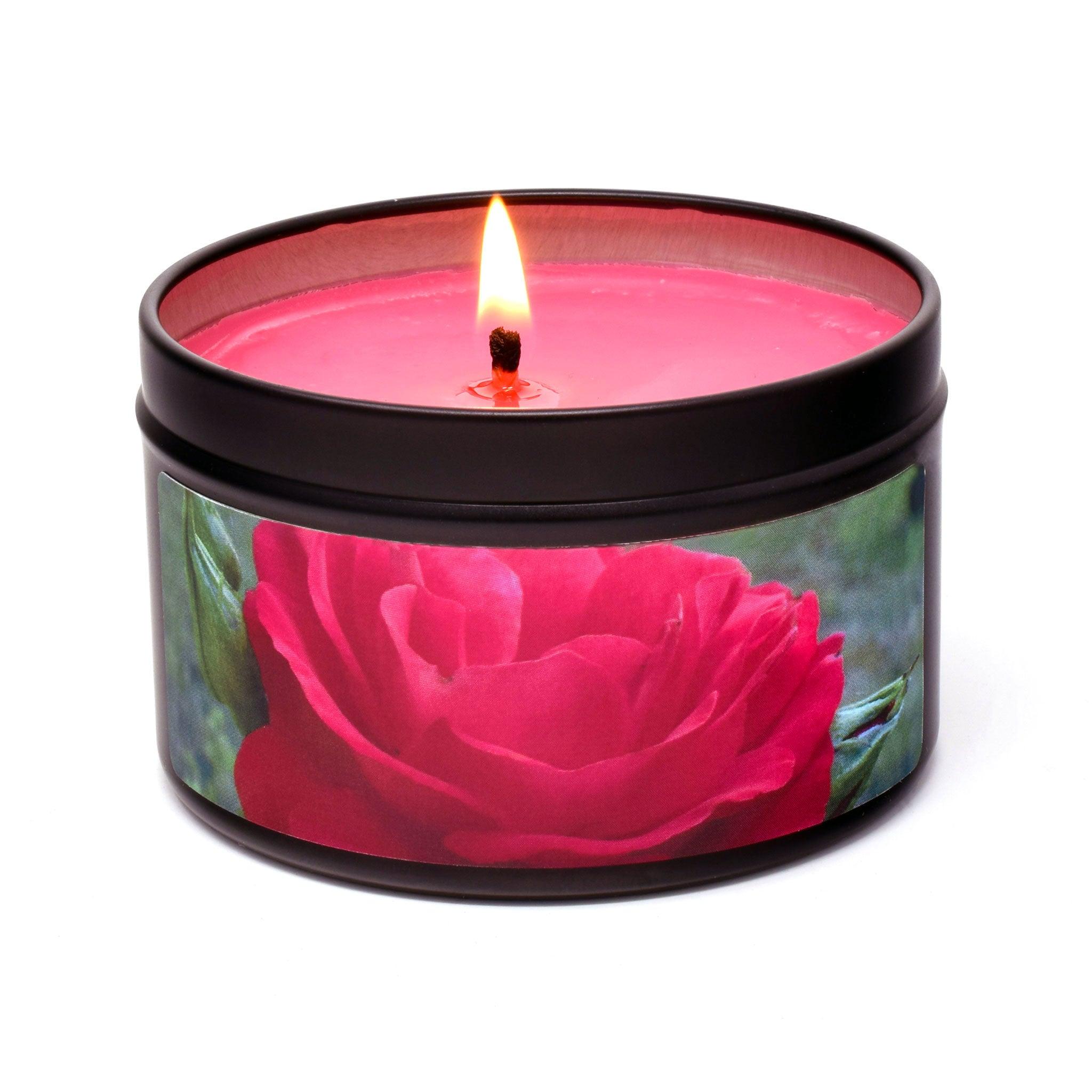 Victorian Rose, 6oz Soy Candle Tin - Candeo Candle