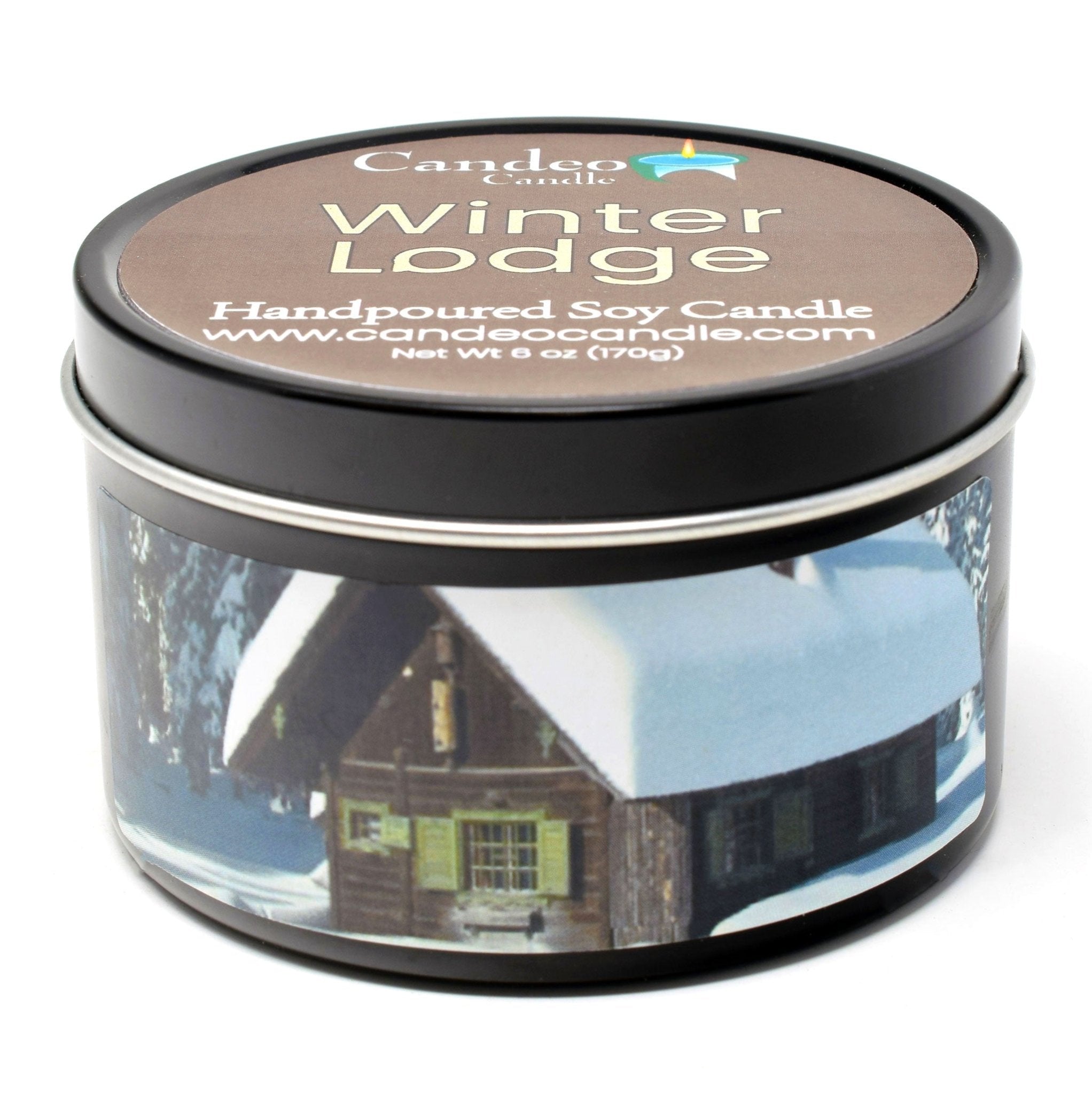 Winter Lodge, 6oz Soy Candle Tin - Candeo Candle