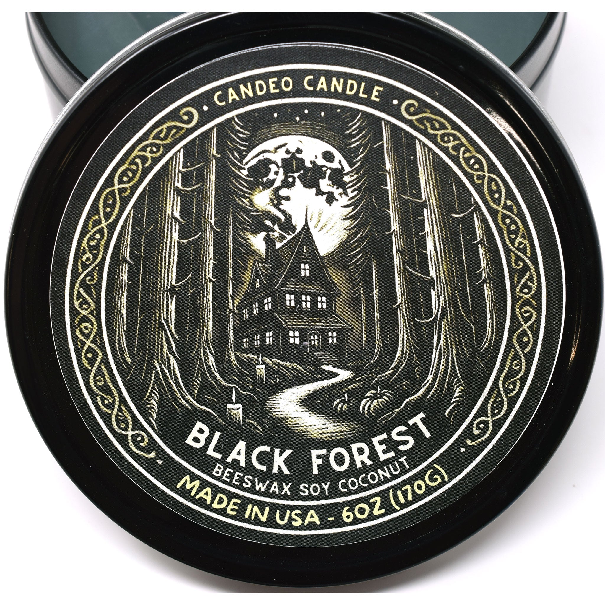 Black Forest, 12oz Triple Wick Soy Candle Tin, Made with Soy Beeswax and Coconut, Halloween