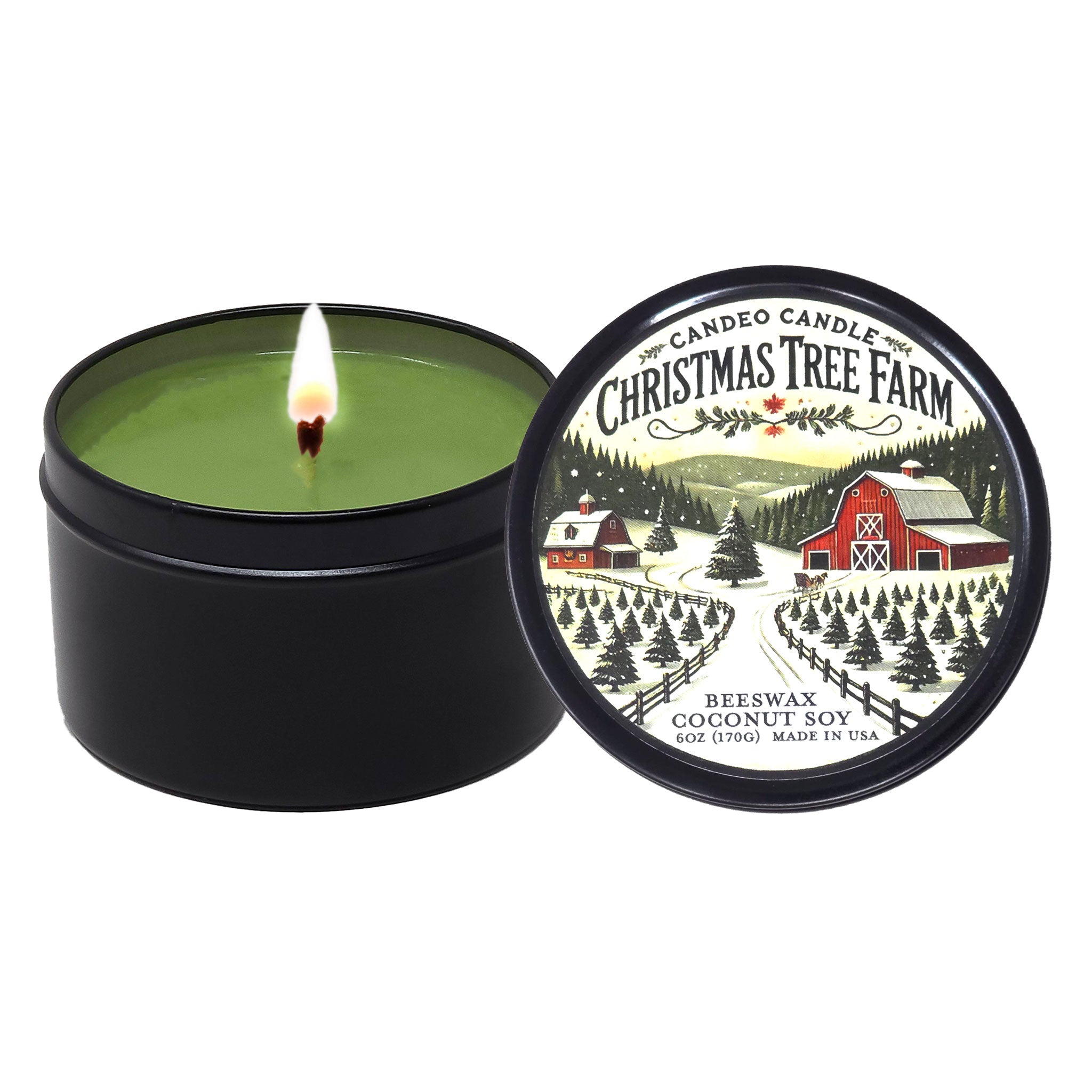 Christmas Tree Farm, 6oz Soy Candle Tin