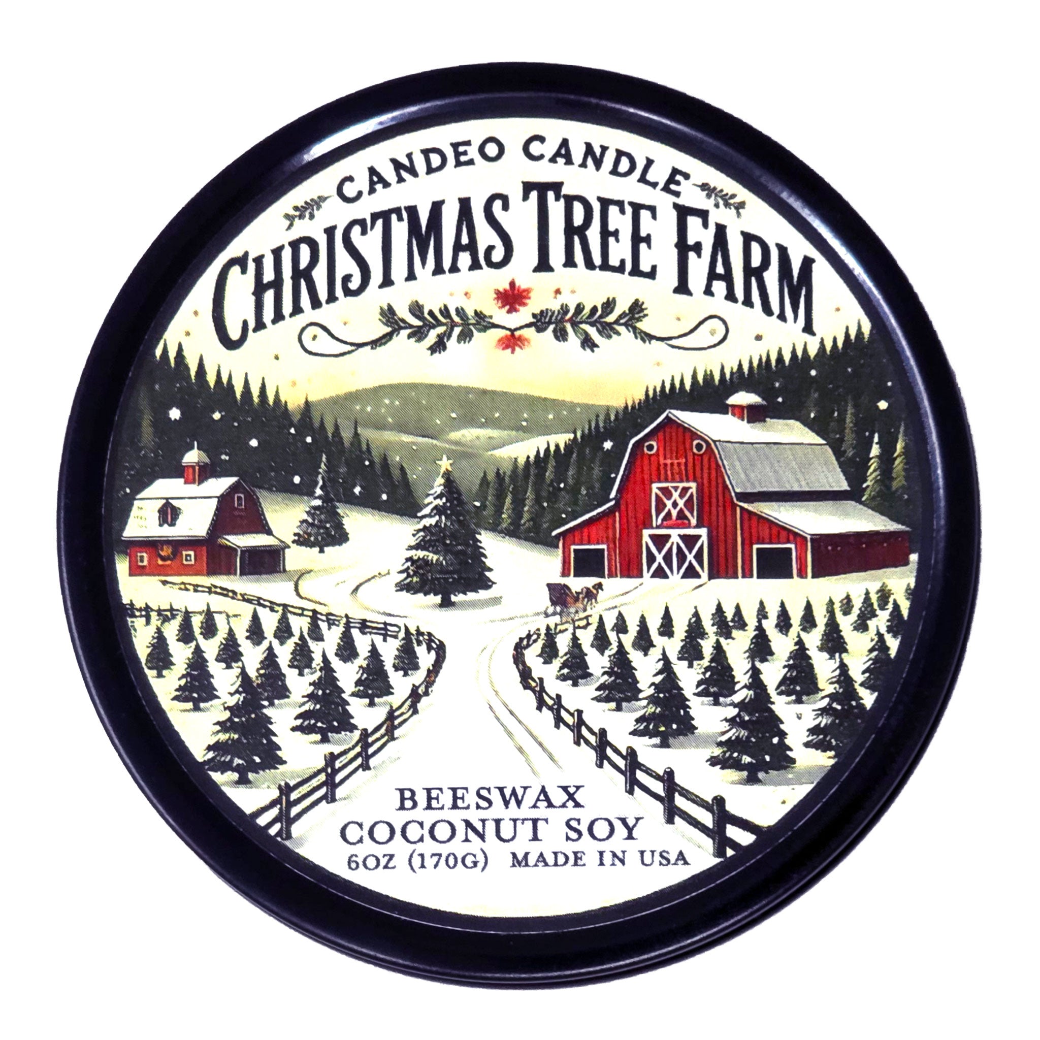 Christmas Tree Farm, 6oz Soy Candle Tin