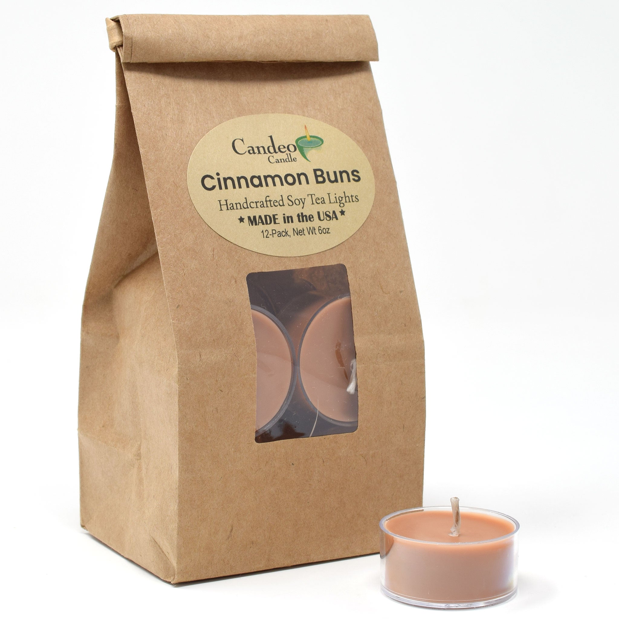 Cinnamon Buns, Soy Tea Light 12-Pack