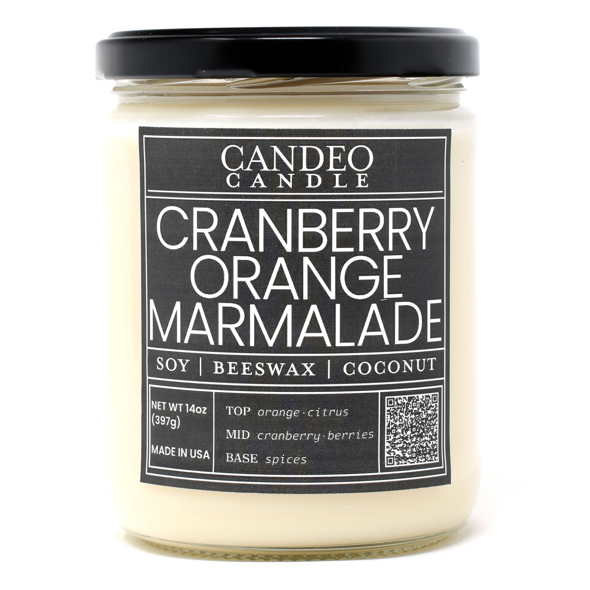 Cranberry Orange Marmalade, 14oz Soy Candle Jar