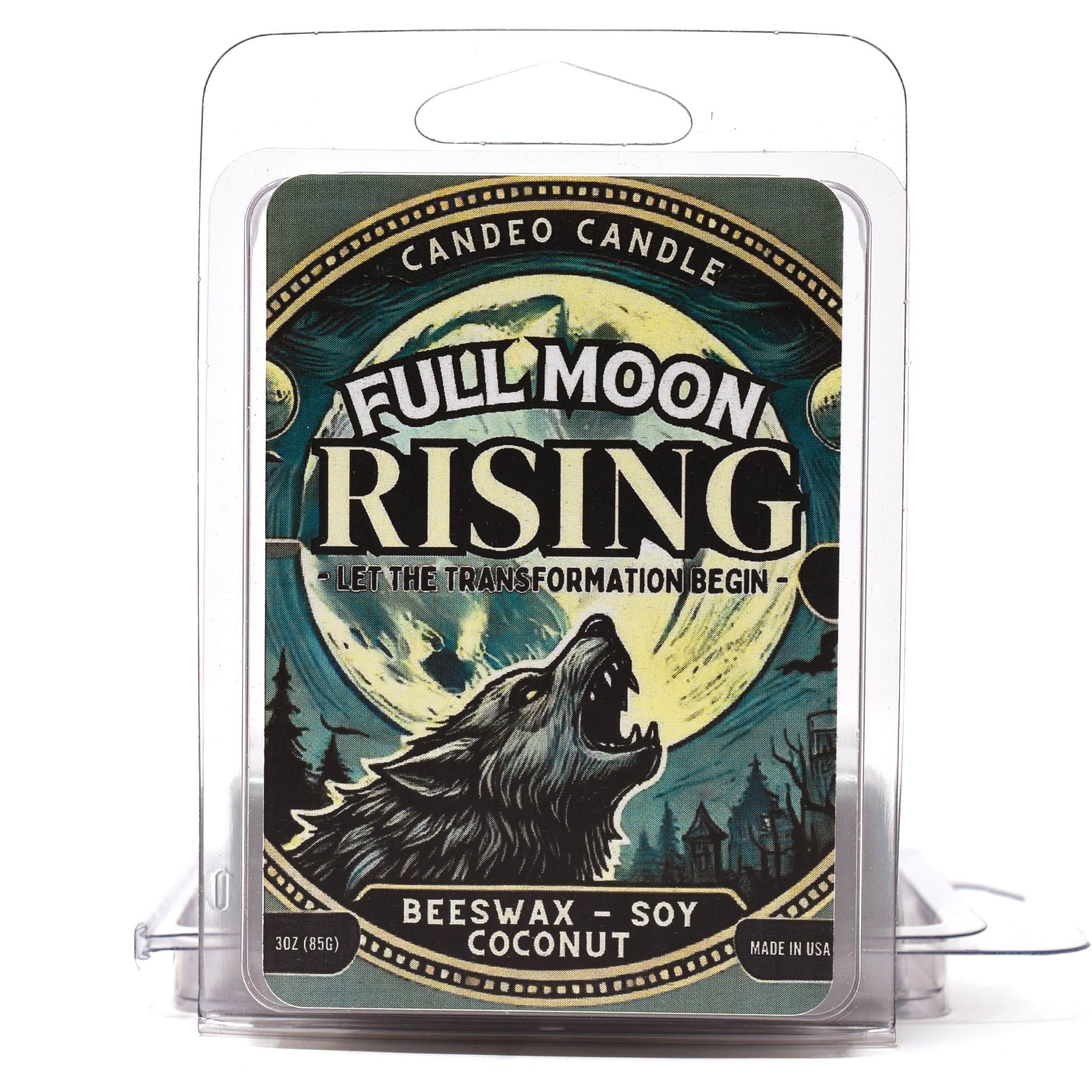 Full Moon Rising, Soy Melt Cubes, 2-Pack, Made with Soy Beeswax and Coconut, Halloween