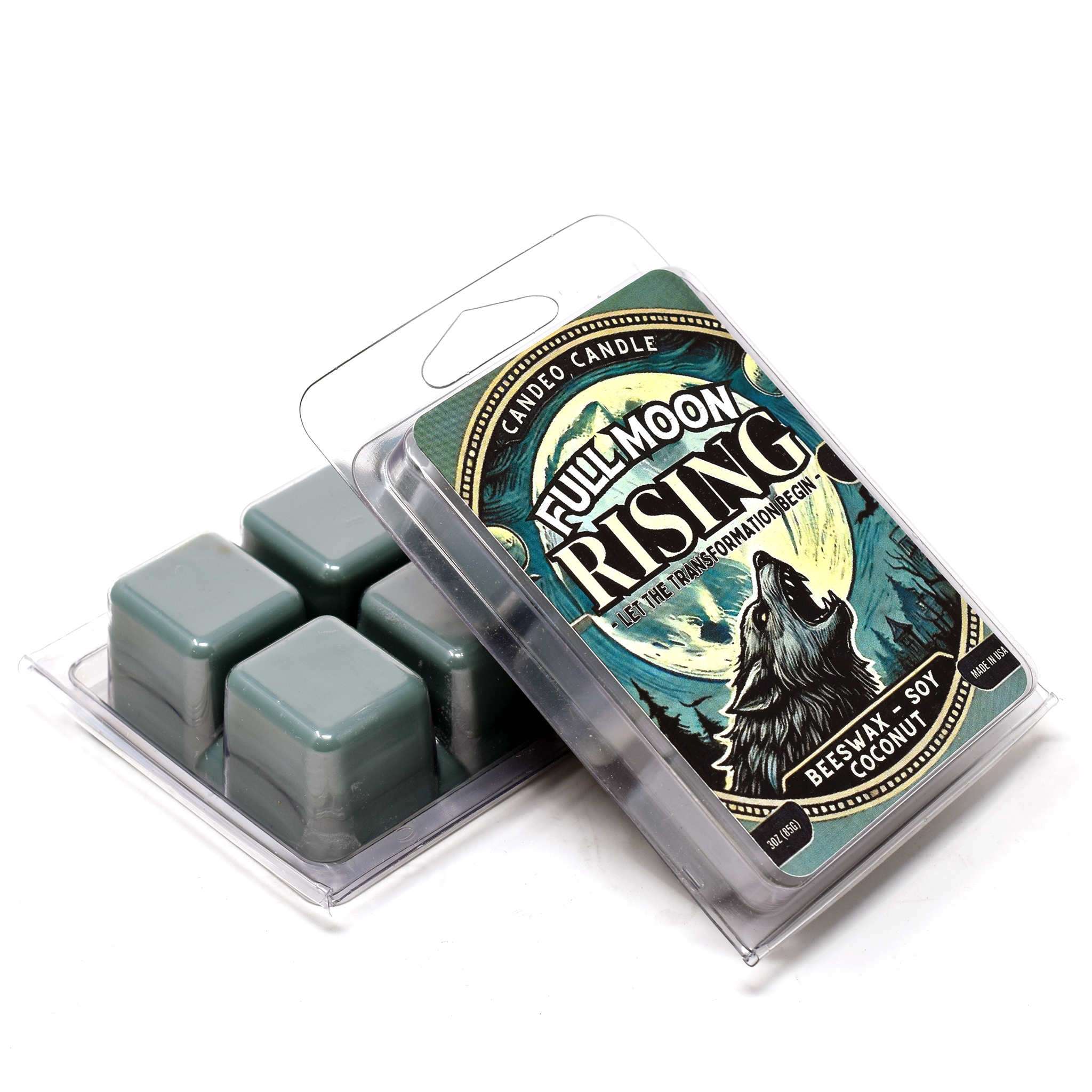 Full Moon Rising, Soy Melt Cubes, 2-Pack, Made with Soy Beeswax and Coconut, Halloween