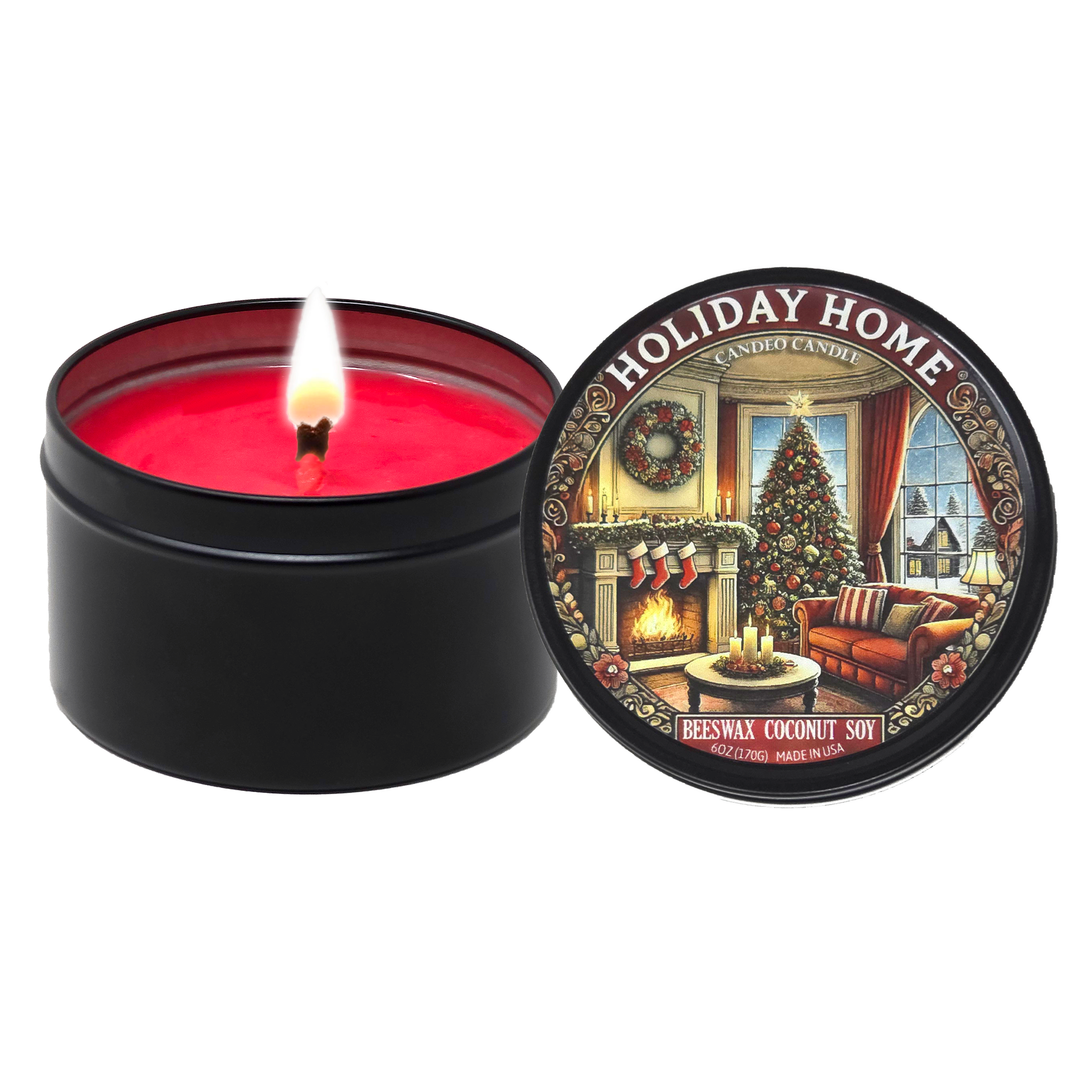 Holiday Home, 6oz Soy Candle Tin