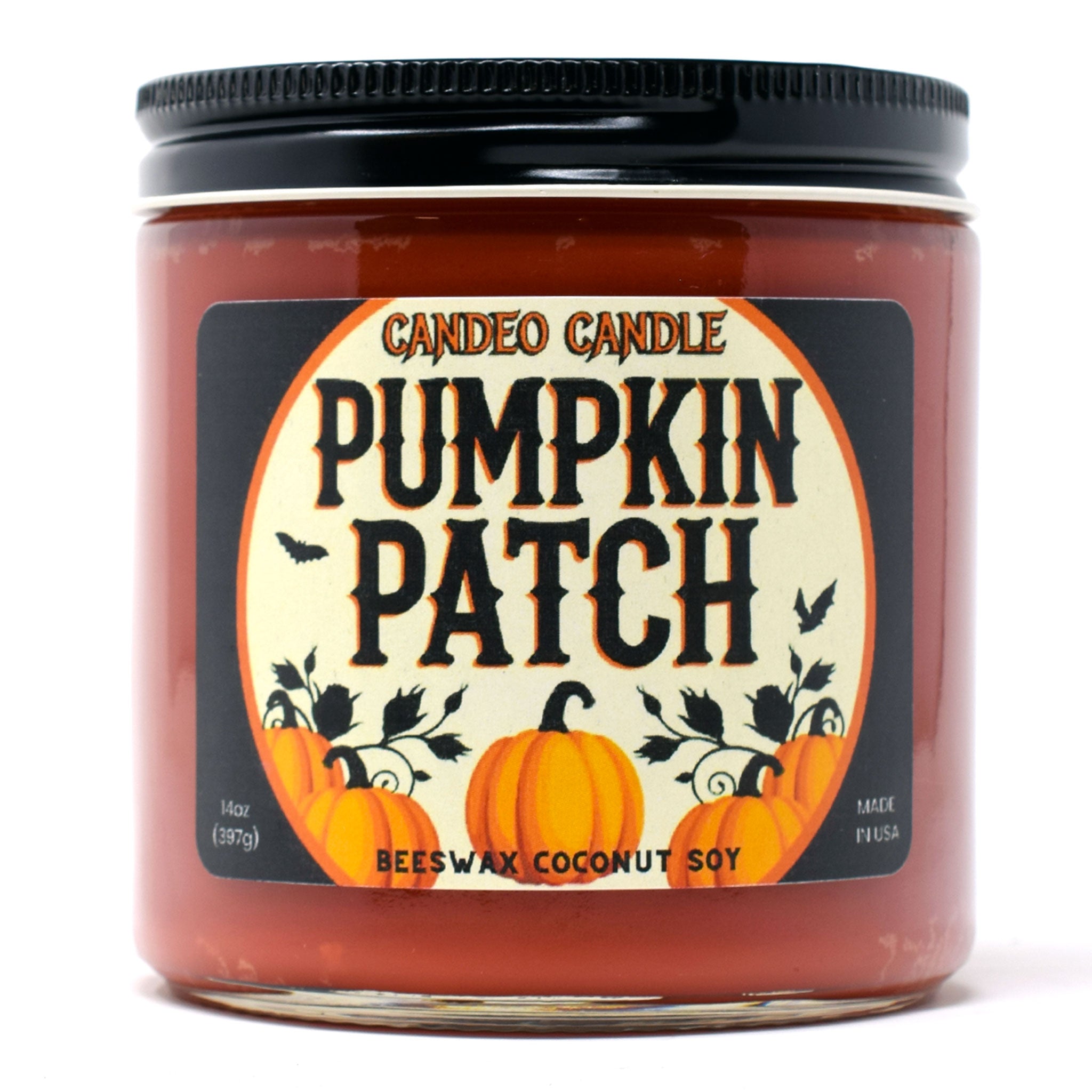 Pumpkin Patch, 14oz Soy Candle Jar, Made with Soy Beeswax and Coconut, Halloween