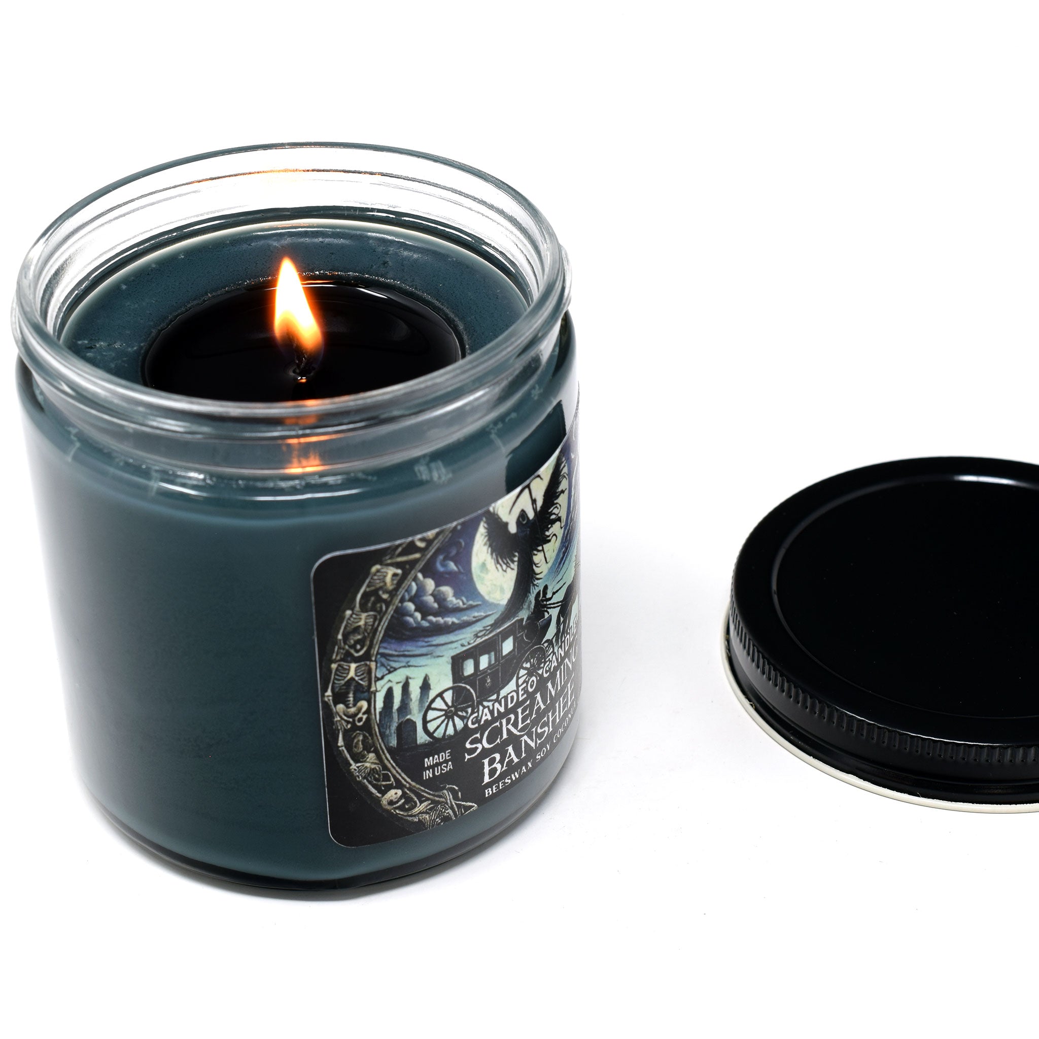 Screaming Banshee, 14oz Soy Candle Jar, Made with Soy Beeswax and Coconut, Halloween