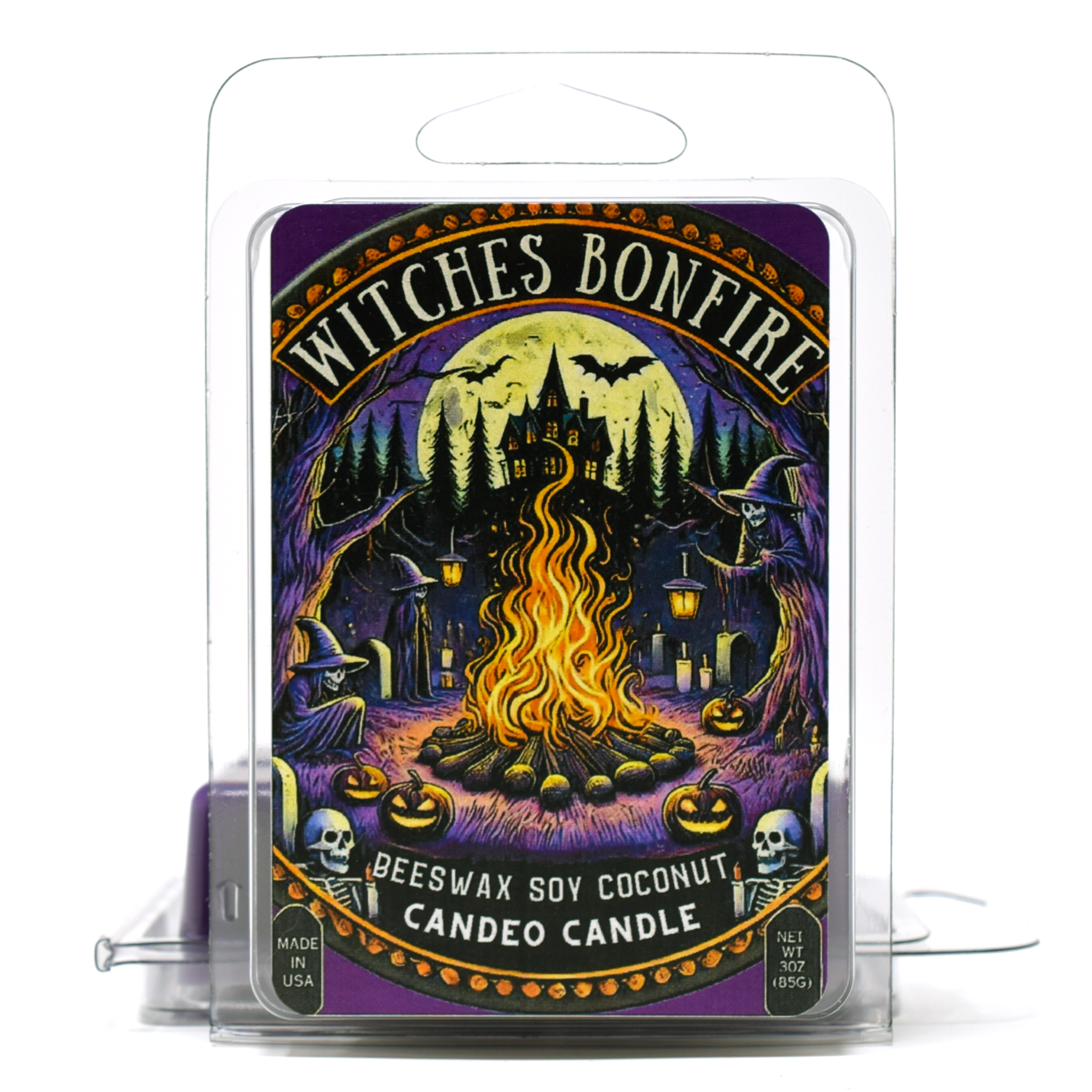 Witches Bonfire, Soy Melt Cubes, 2-Pack, Made with Soy Beeswax and Coconut, Halloween