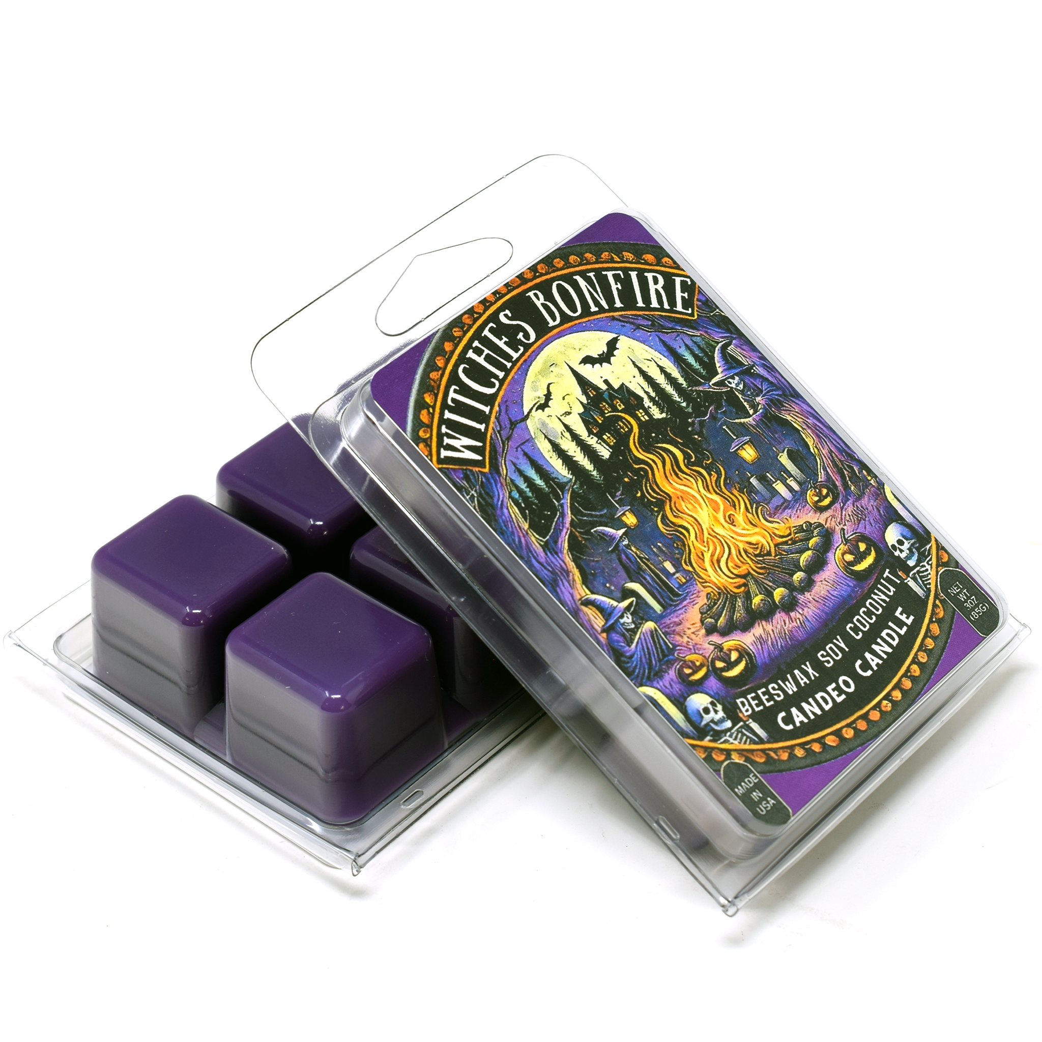 Witches Bonfire, Soy Melt Cubes, 2-Pack, Made with Soy Beeswax and Coconut, Halloween