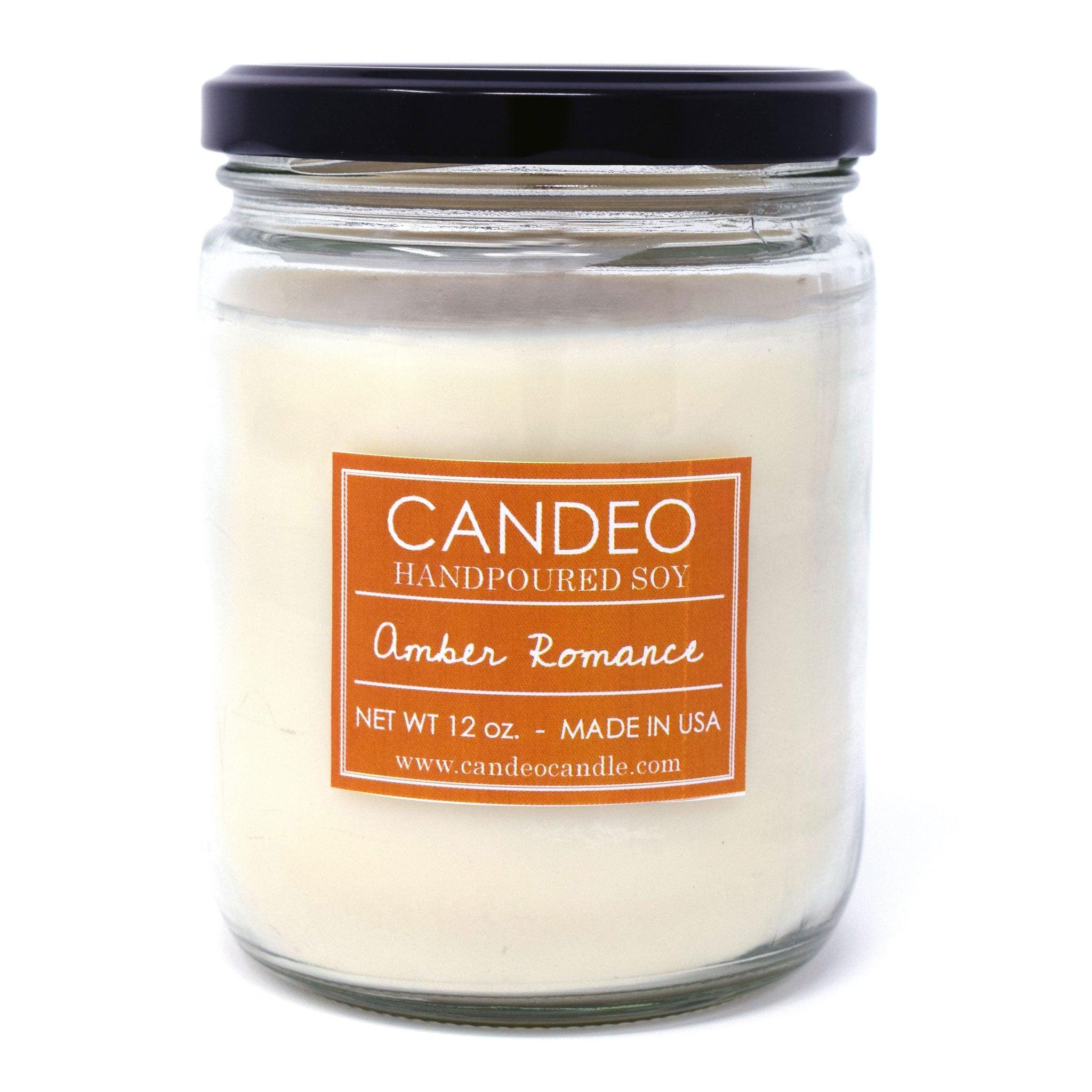 Amber Romance, Scented Candle, 14oz Soy Candle Jar - Candeo Candle