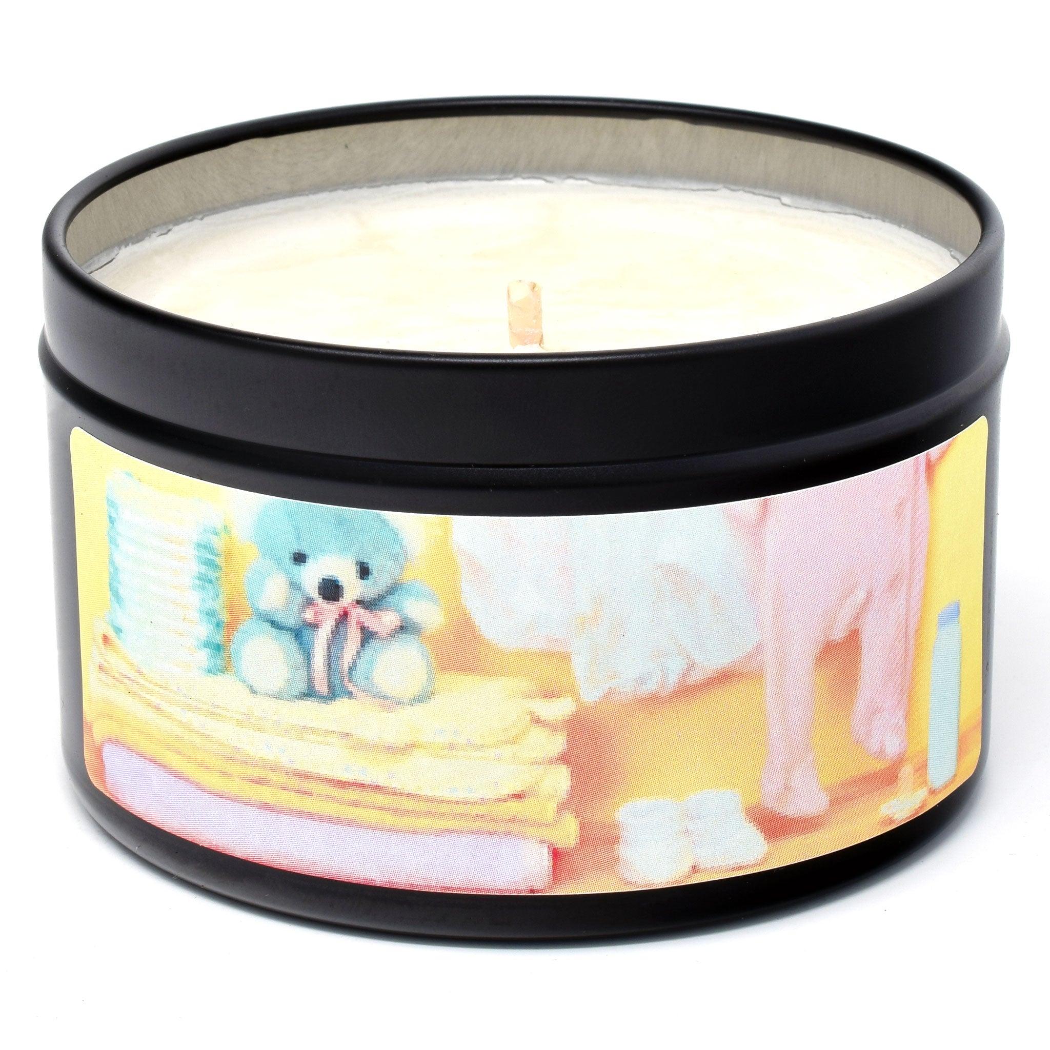 Baby Powder, 6oz Soy Candle Tin - Candeo Candle