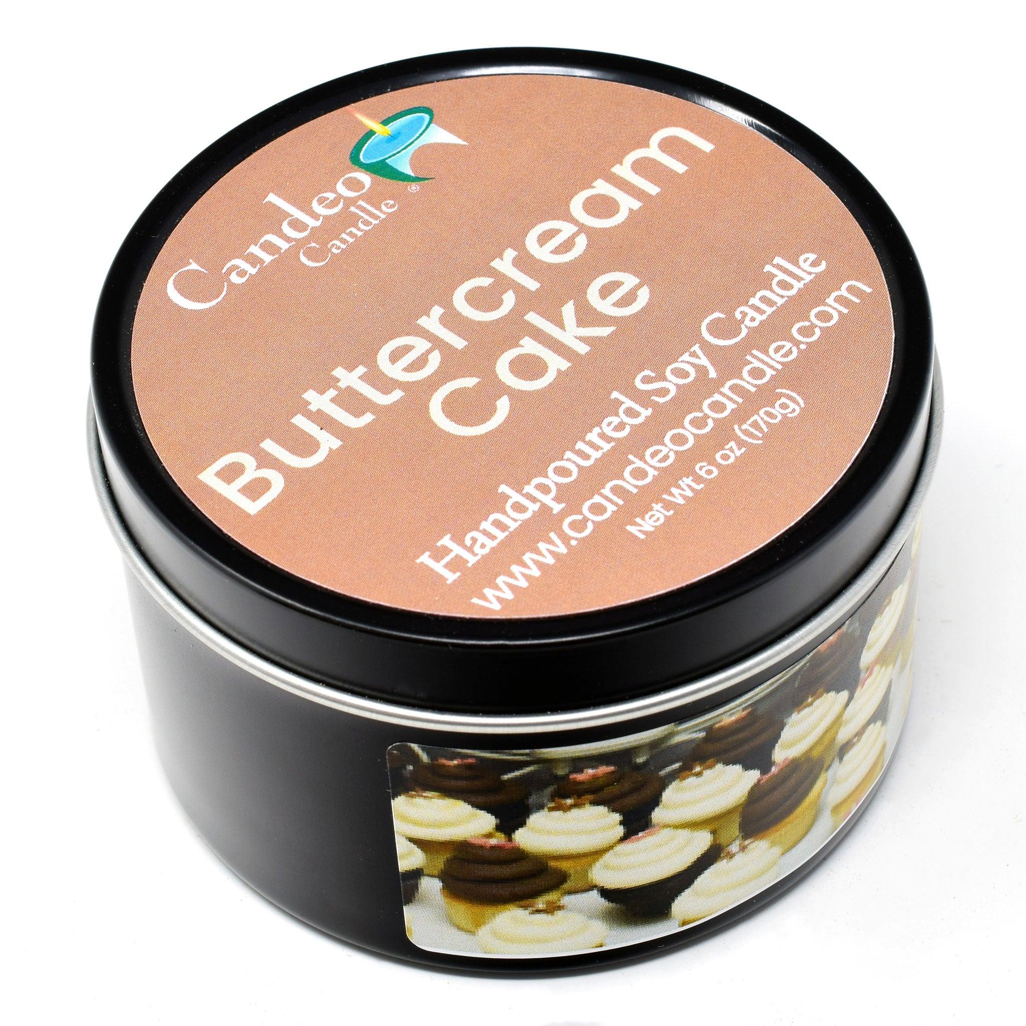 Buttercream Cake, 6oz Soy Candle Tin - Candeo Candle