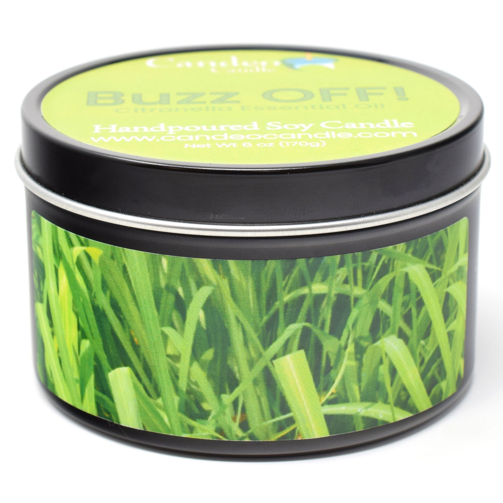 Buzz Off Essential Oil Blend, 6oz Soy Candle Tin - Candeo Candle