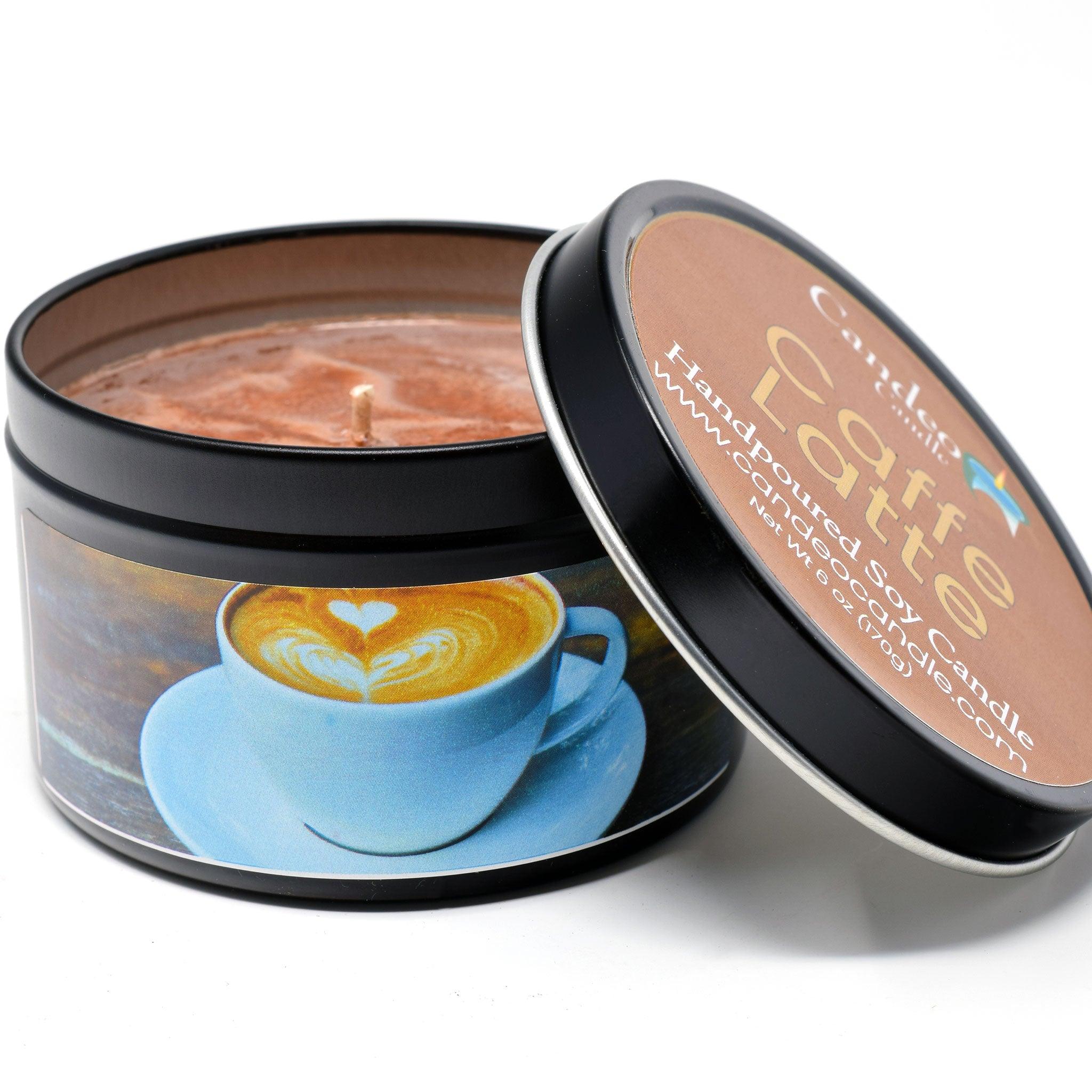 Caffe Latte, 6oz Soy Candle Tin - Candeo Candle