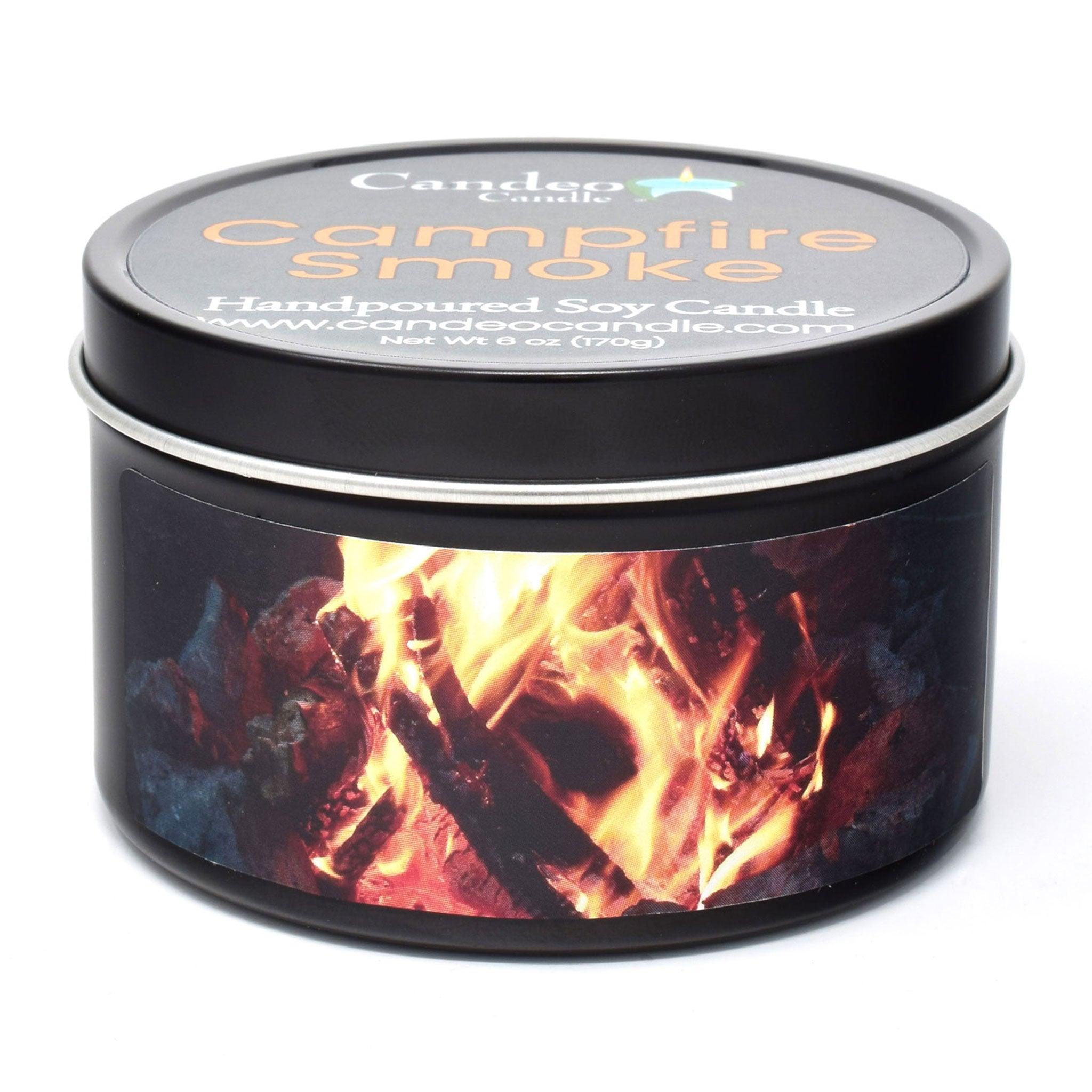 Campfire Smoke, 6oz Soy Candle Tin - Candeo Candle