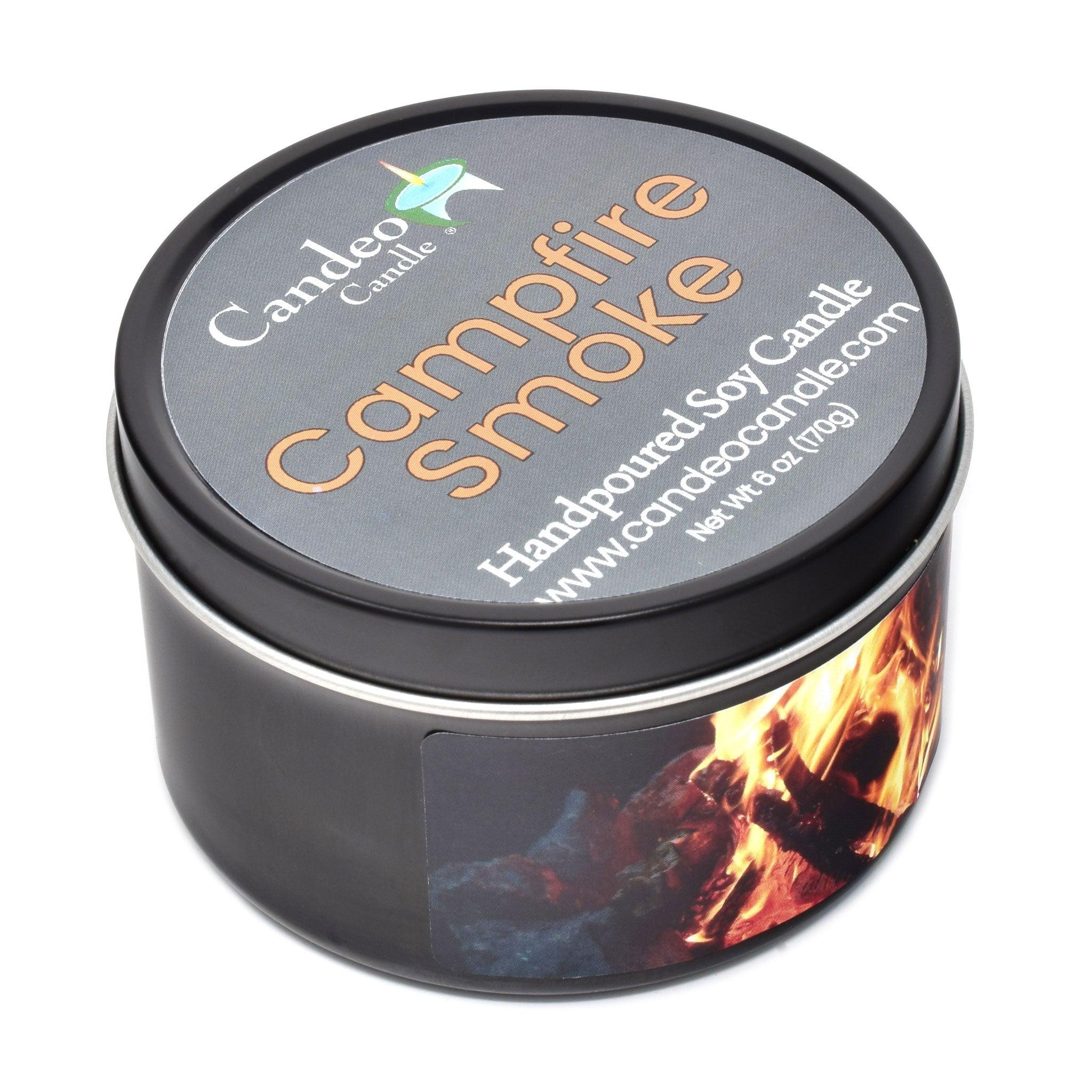 Campfire Smoke, 6oz Soy Candle Tin - Candeo Candle