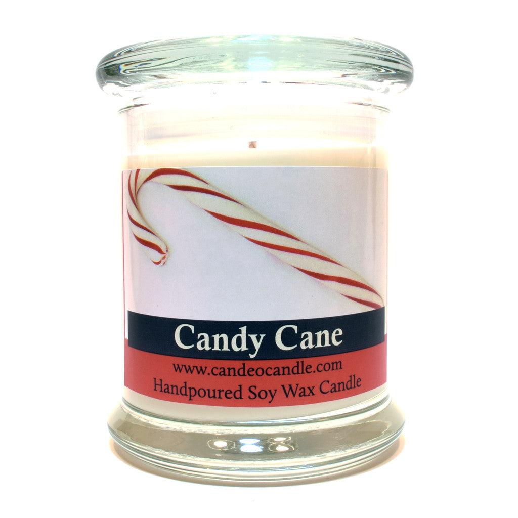 Candy Cane, 9oz Soy Candle Jar - Candeo Candle