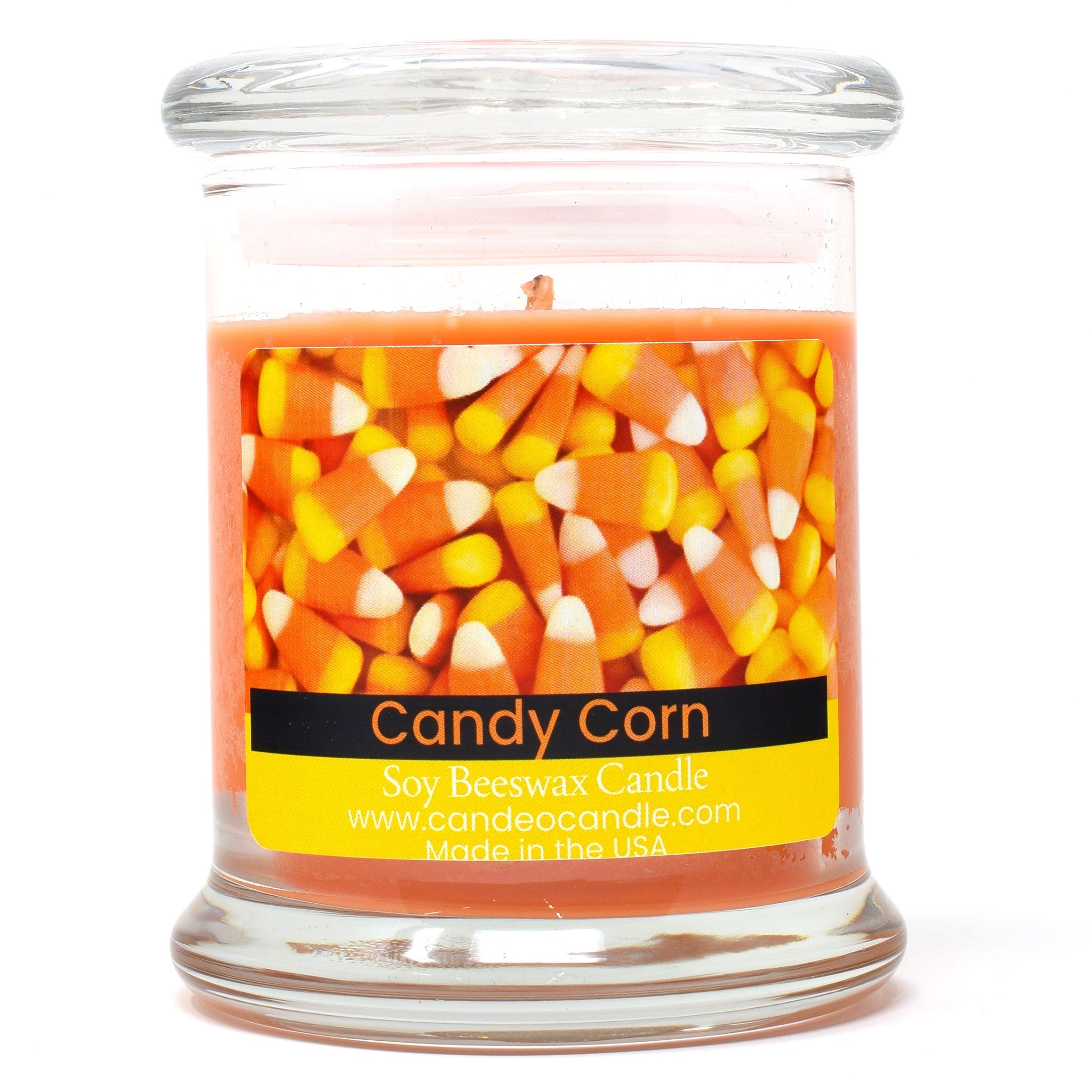 Candy Corn, 9oz Soy Candle Jar - Candeo Candle