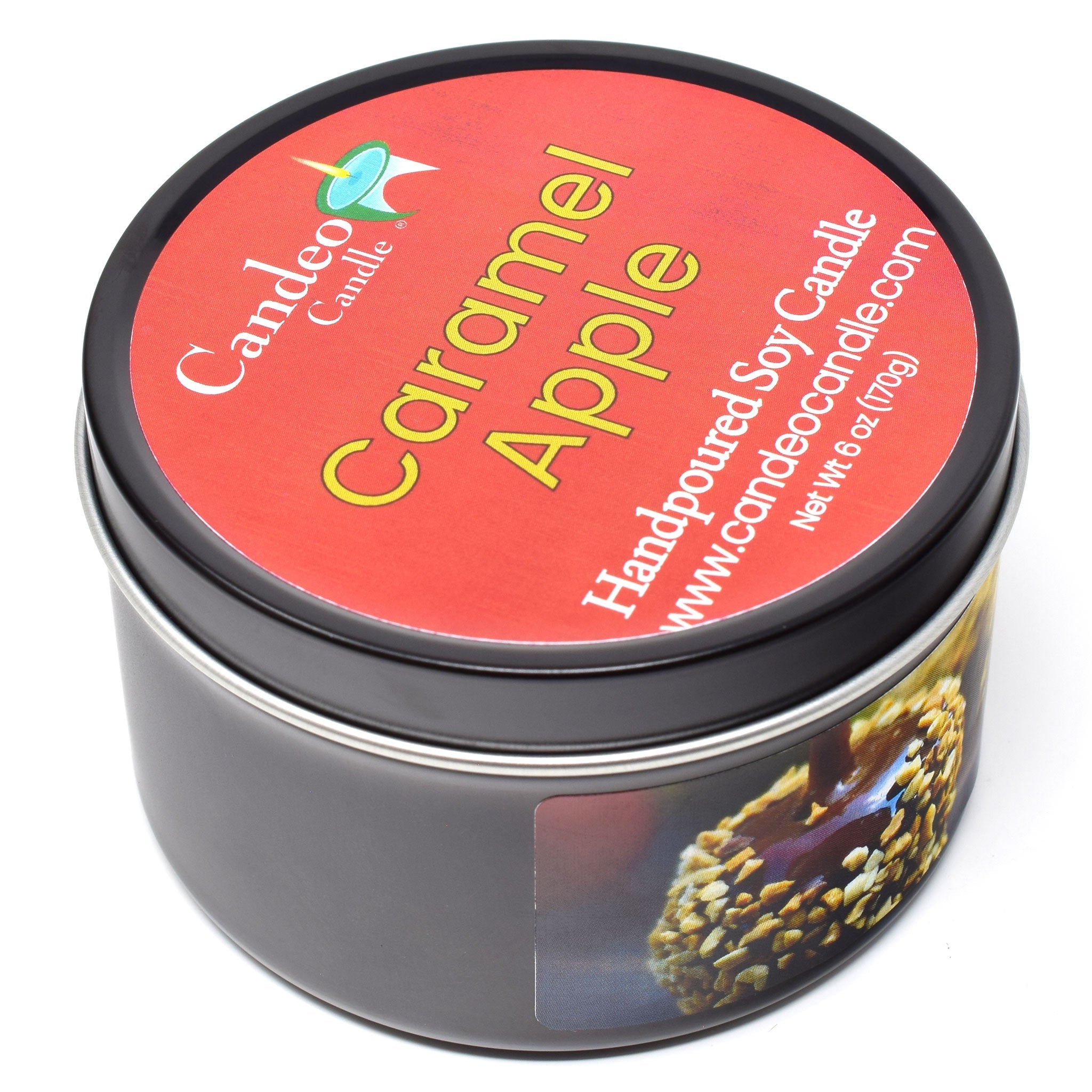 Caramel Apple, 6oz Soy Candle Tin - Candeo Candle