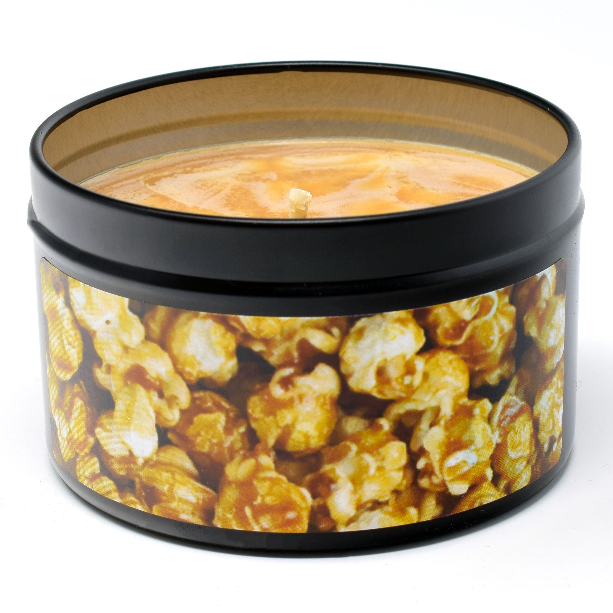 Caramel Corn, 6oz Soy Candle Tin - Candeo Candle