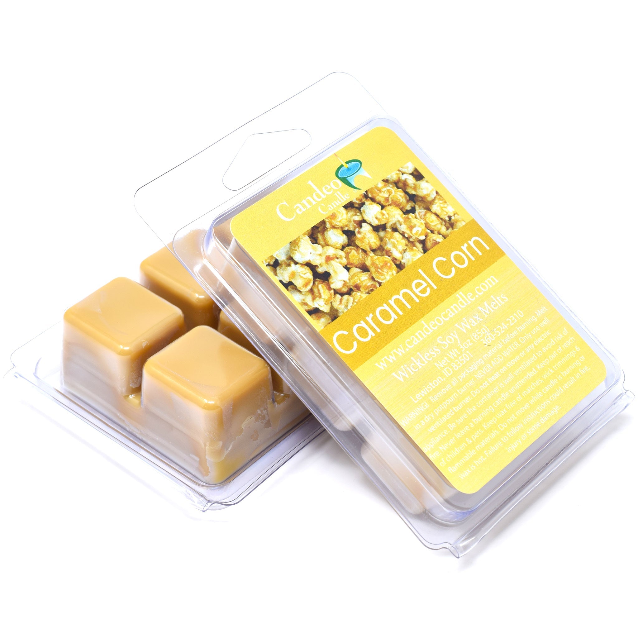 Caramel Corn, Soy Melt Cubes, 2-Pack - Candeo Candle