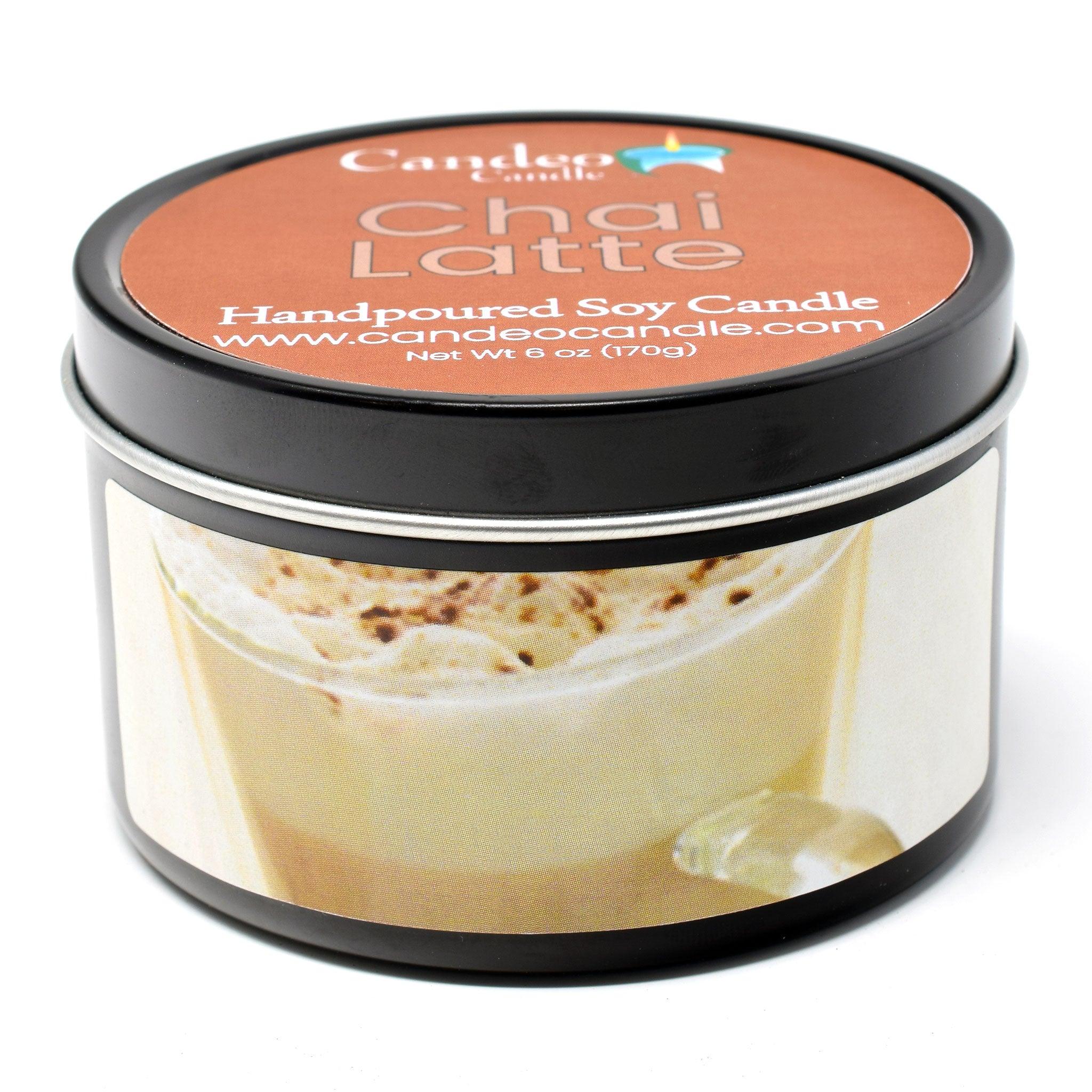 Chai Latte, 6oz Soy Candle Tin - Candeo Candle