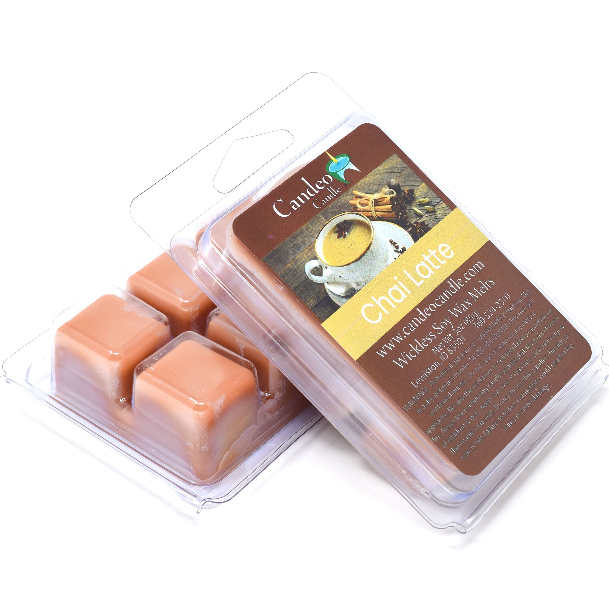 Chai Latte, Soy Melt Cubes, 2-Pack - Candeo Candle