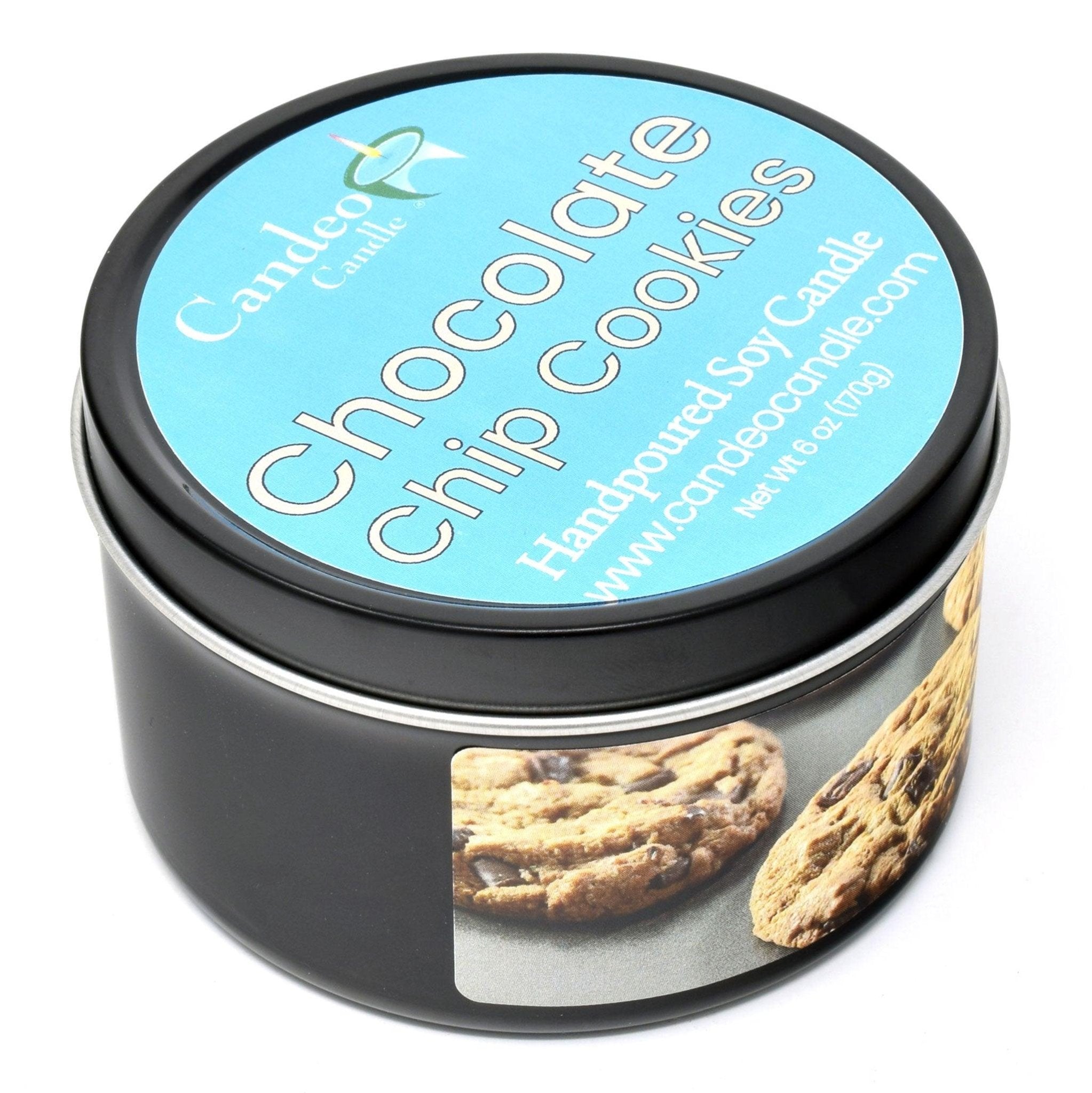 Chocolate Chip Cookies, 6oz Soy Candle Tin - Candeo Candle