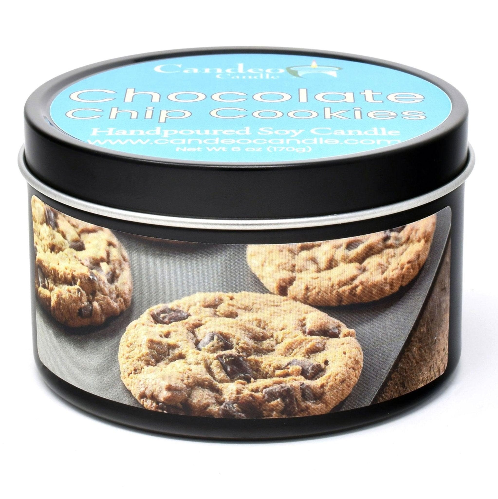 Chocolate Chip Cookies, 6oz Soy Candle Tin - Candeo Candle