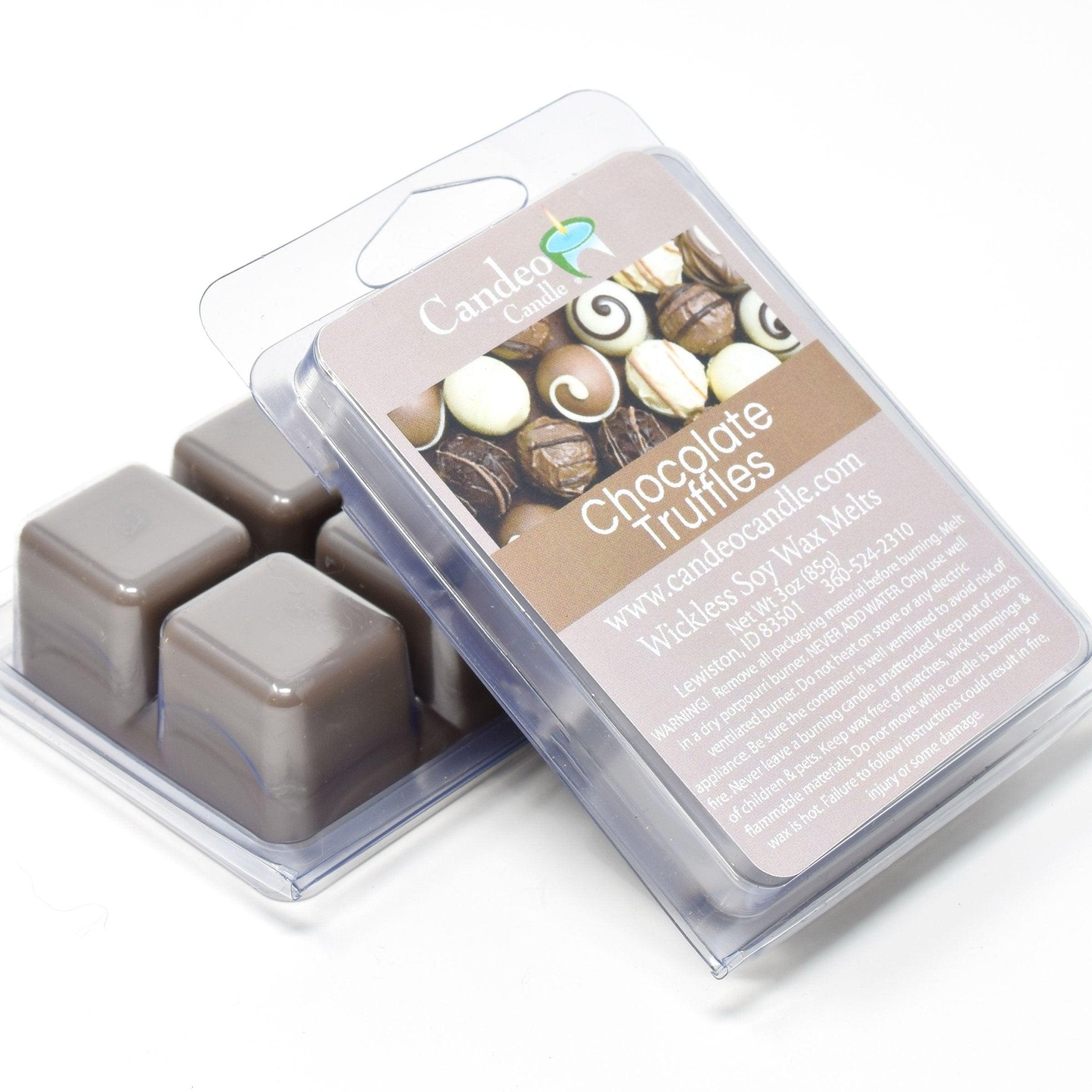 Chocolate Truffles, Soy Melt Cubes, 2-Pack - Candeo Candle
