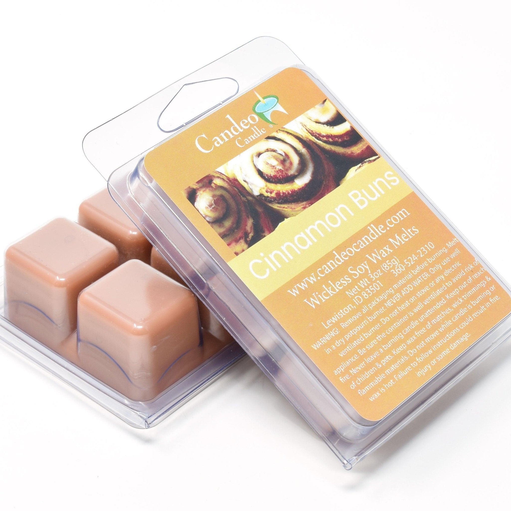 Cinnamon Buns, Soy Melt Cubes, 2-Pack - Candeo Candle