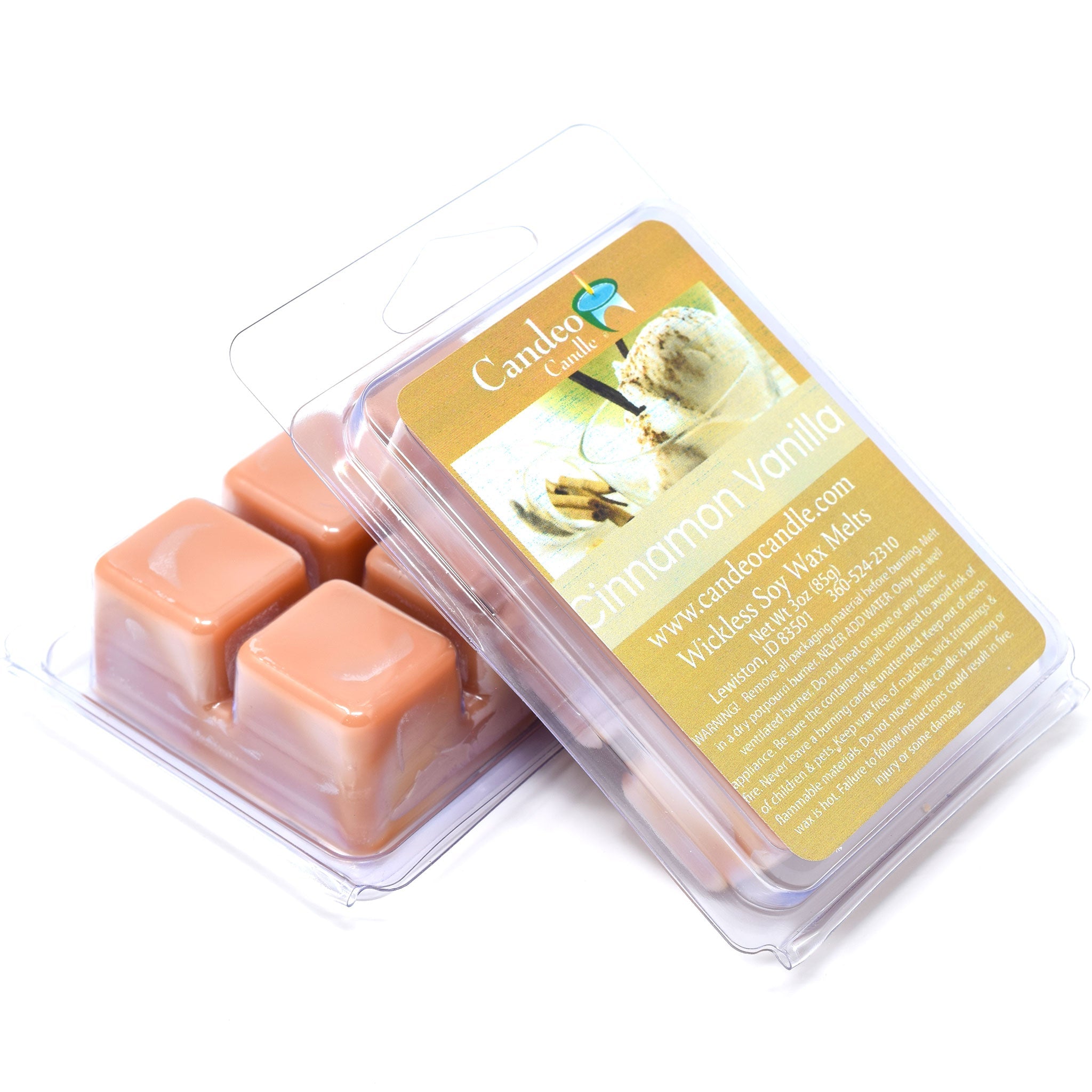 Cinnamon Vanilla, Soy Melt Cubes, 2-Pack - Candeo Candle