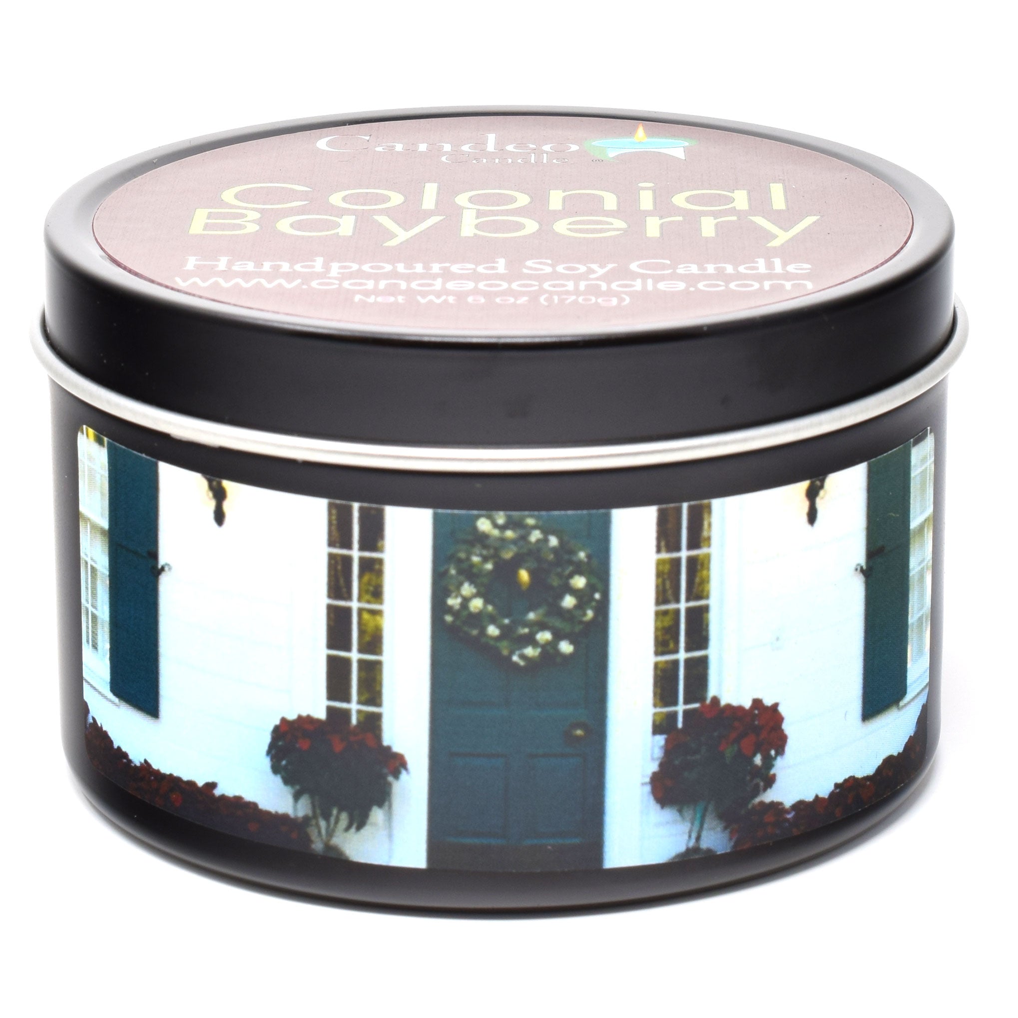 Colonial Bayberry, 6oz Soy Candle Tin - Candeo Candle