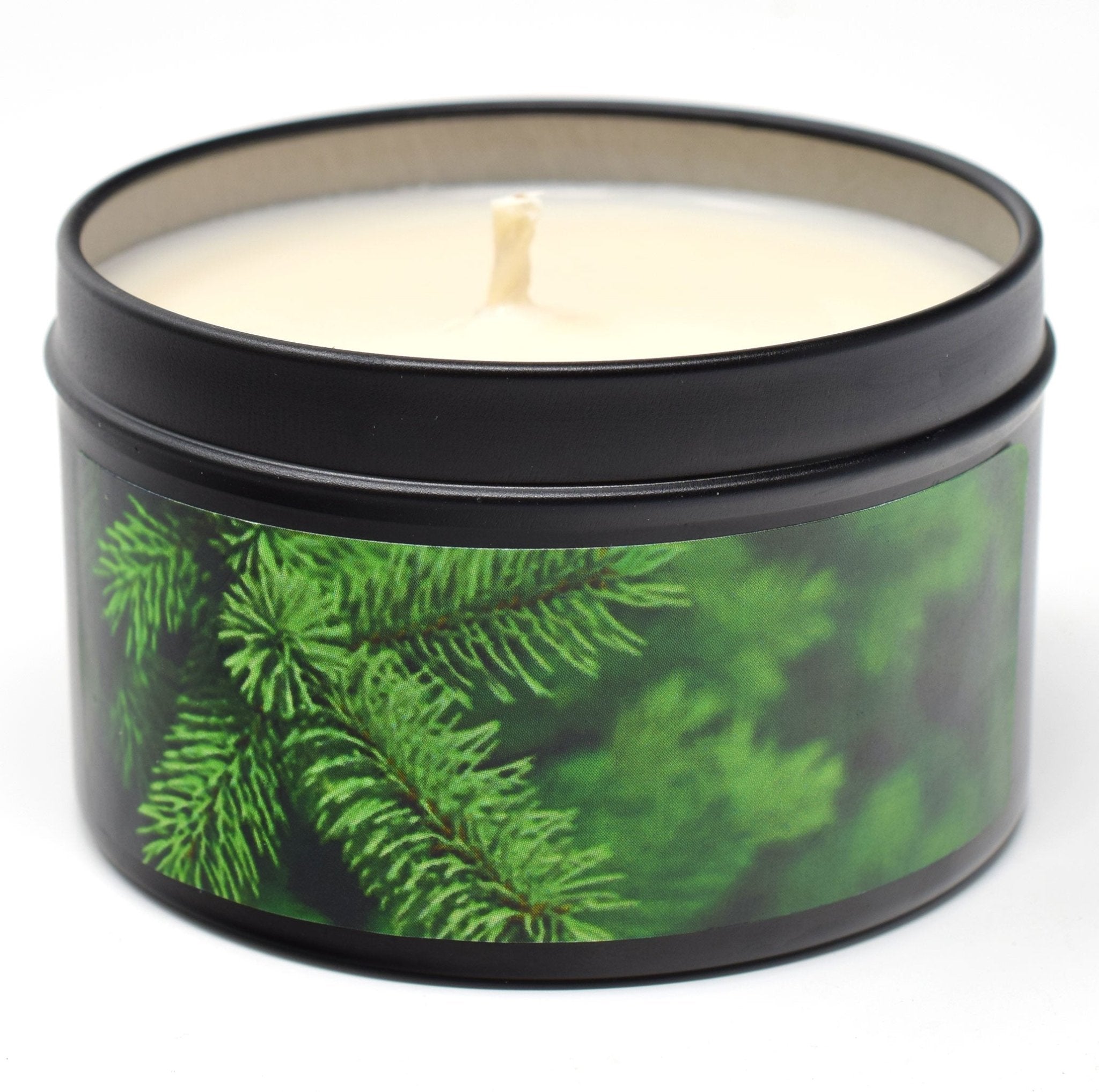 Fir Needle Essential Oil, 6oz Soy Candle Tin - Candeo Candle