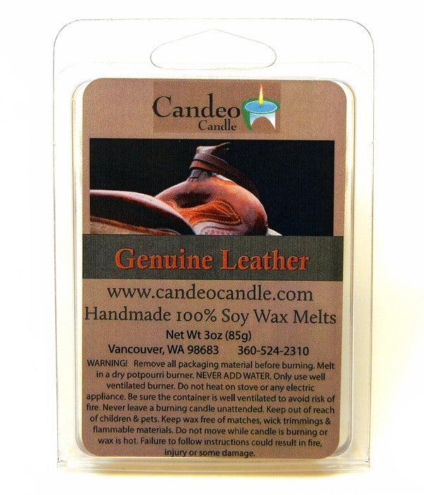 Genuine Leather, Soy Melt Cubes, 2-Pack - Candeo Candle